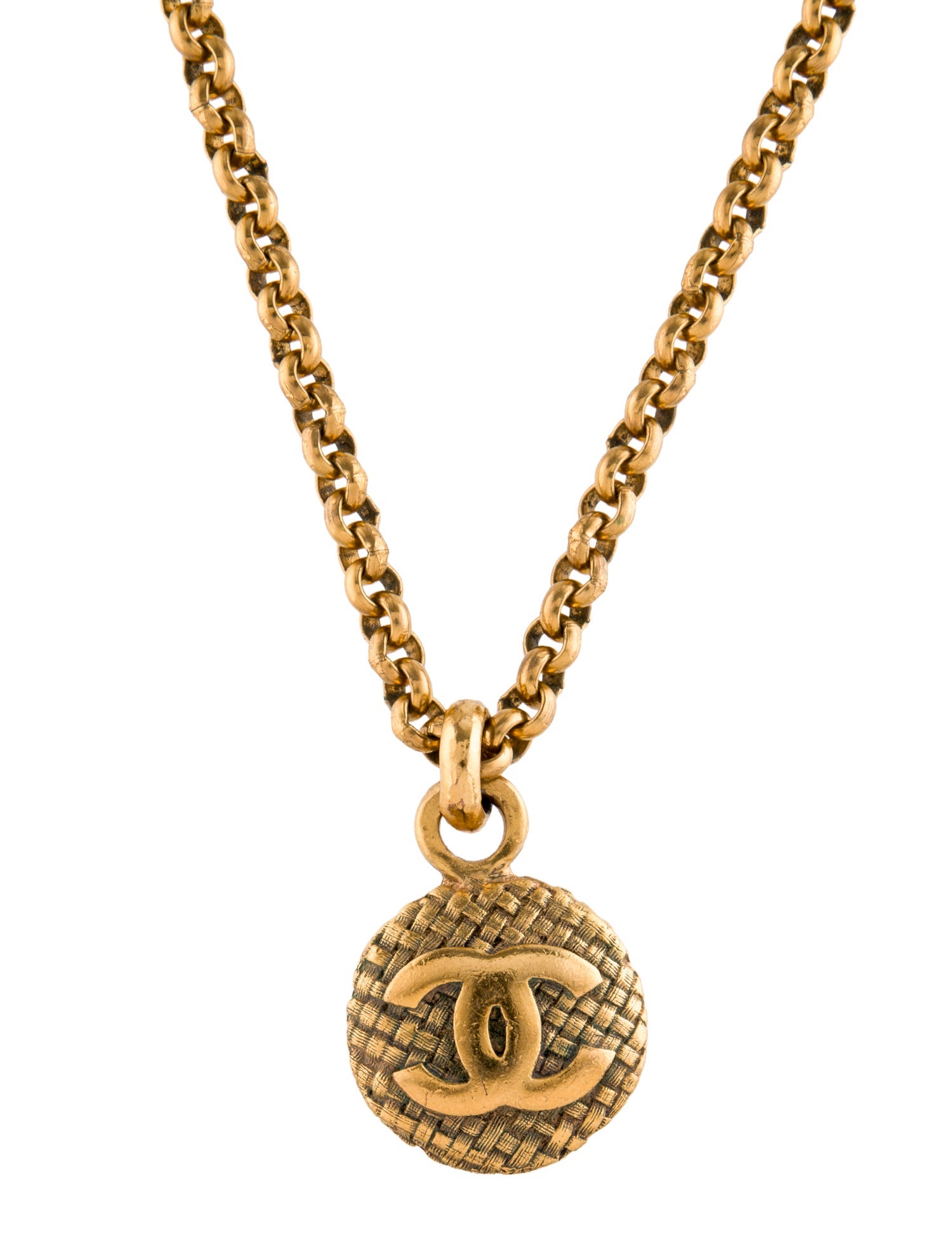 Chanel Vintage Woven CC Pendant Necklace