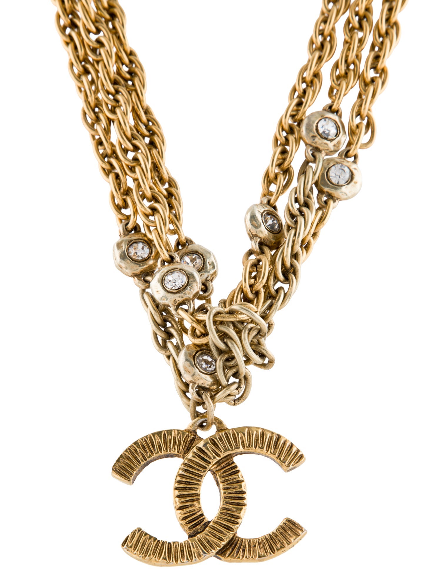 Chanel Strass CC Multistrand Necklace