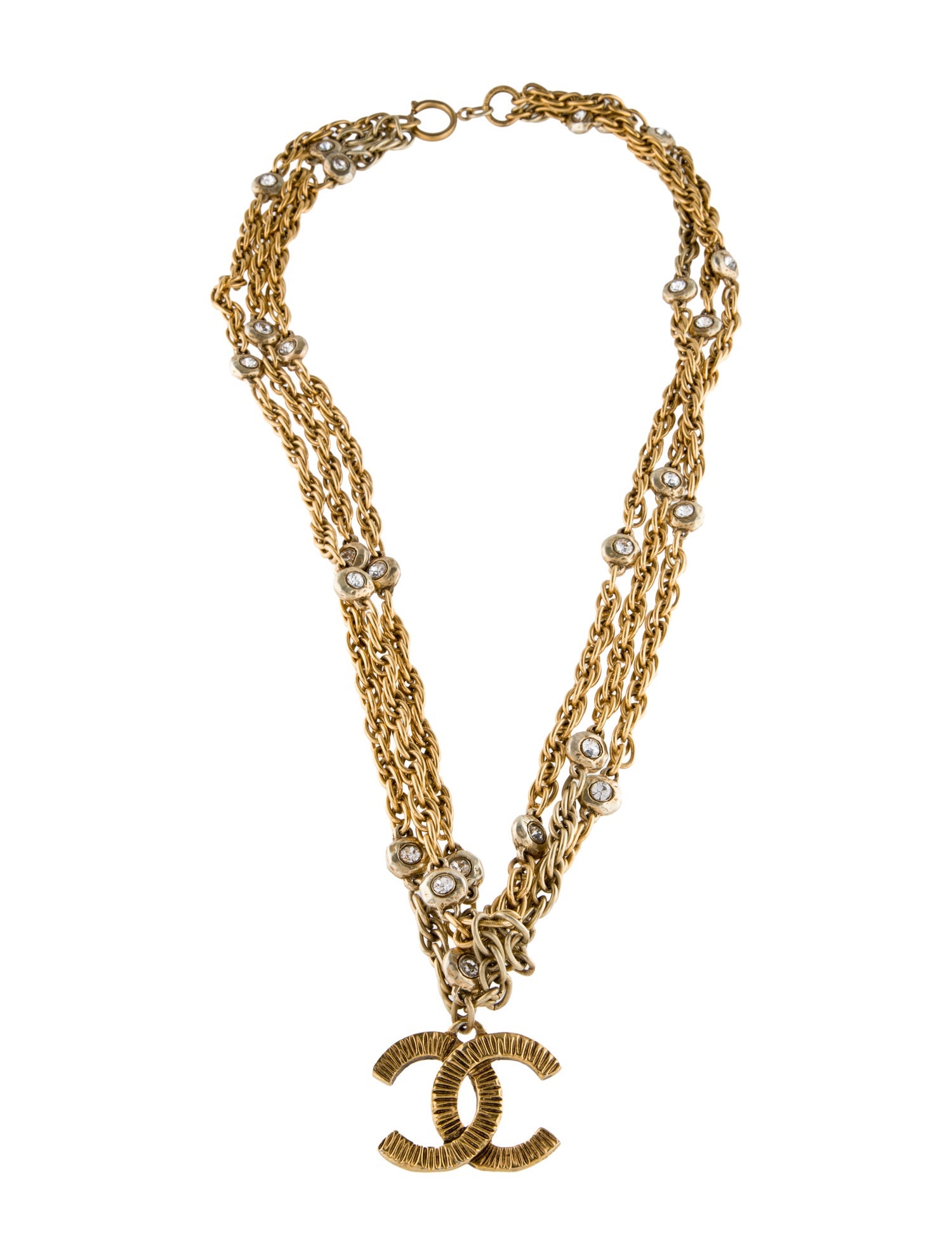 Chanel Strass CC Multistrand Necklace