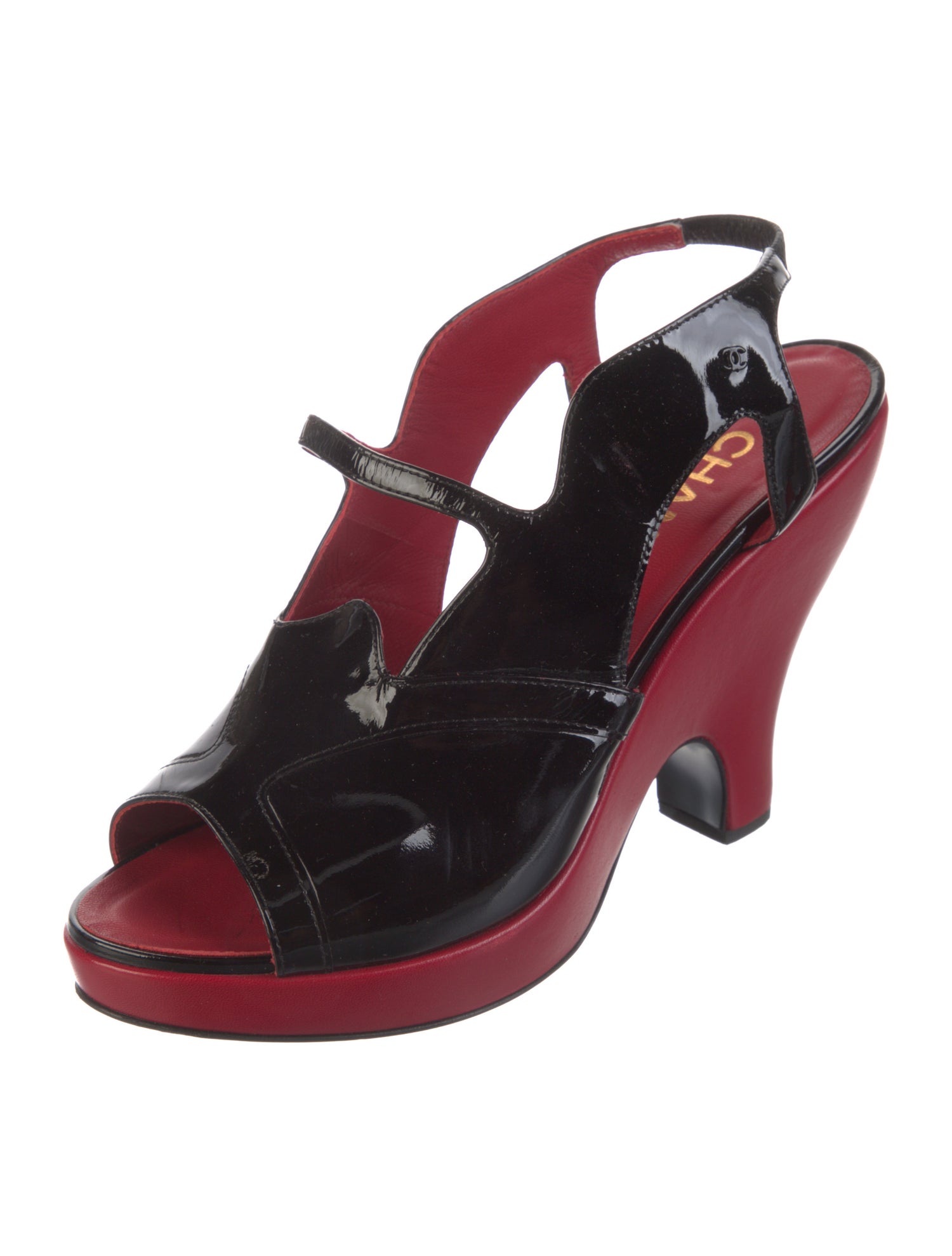 Chanel Vintage Interlocking CC Logo Slingback Sandals