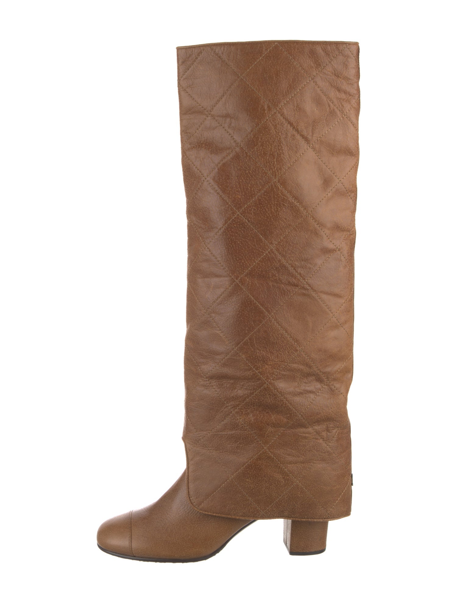 Chanel Interlocking CC Logo Leather Riding Boots