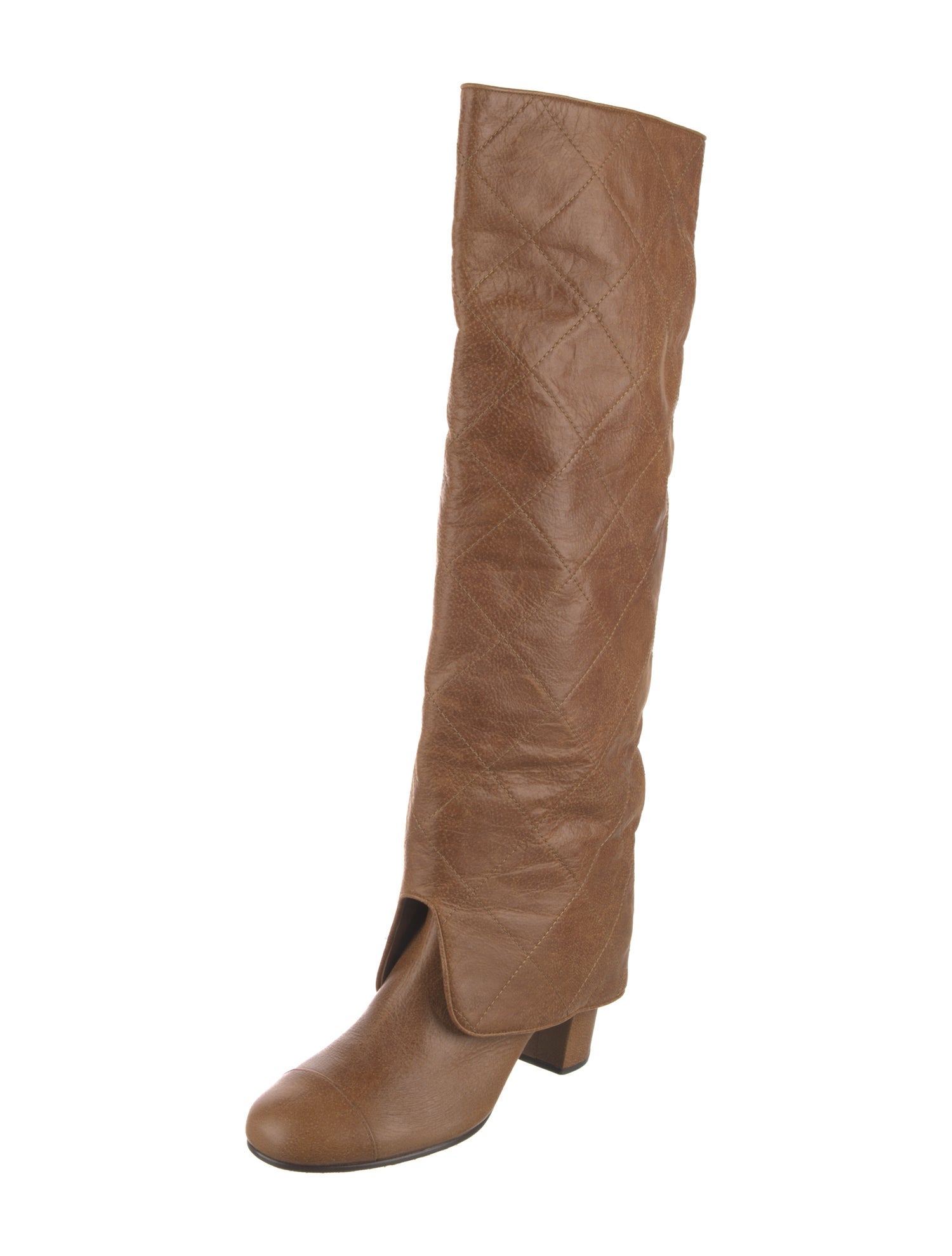 Chanel Interlocking CC Logo Leather Riding Boots