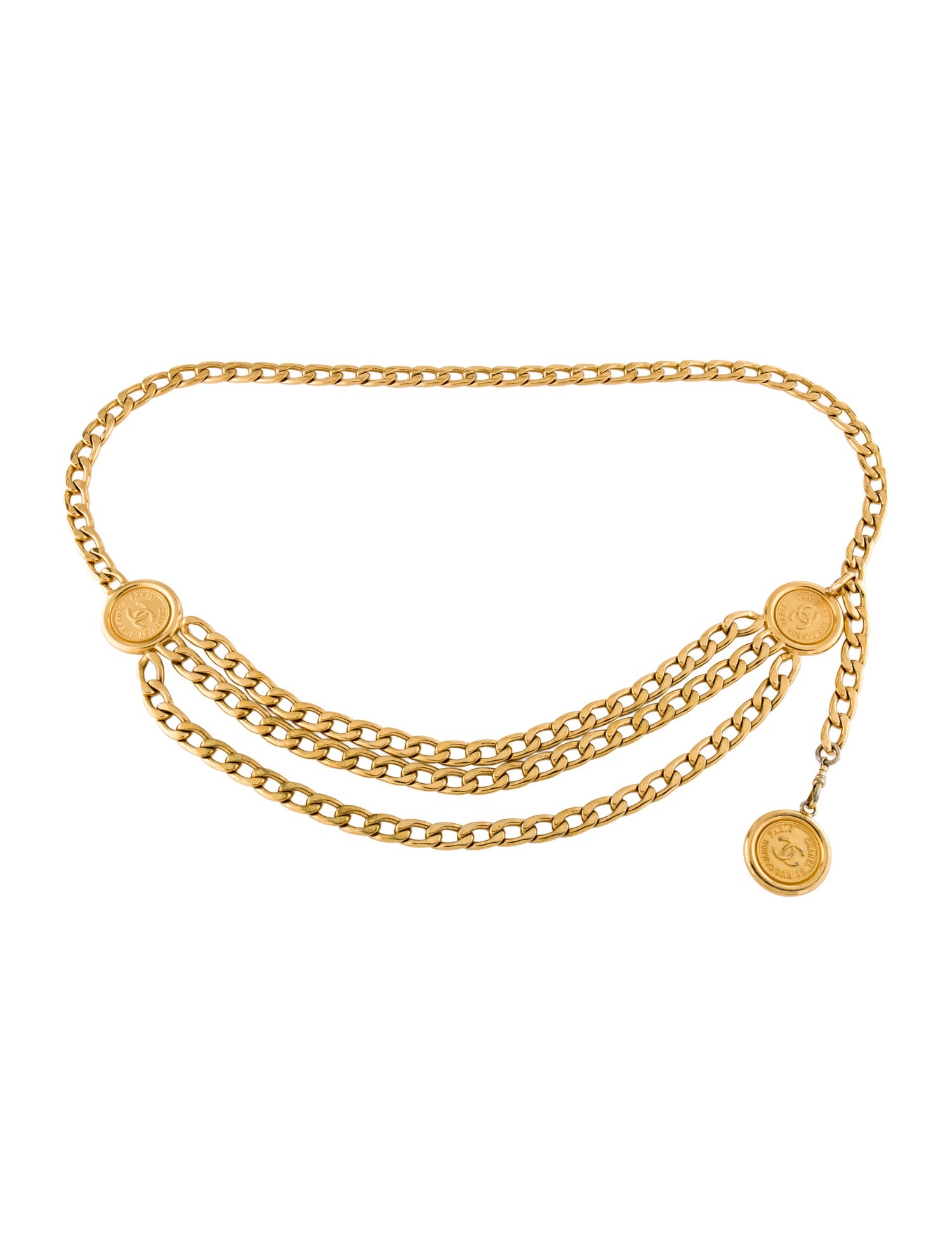 Chanel Vintage Interlocking CC Logo Chain-Link Belt