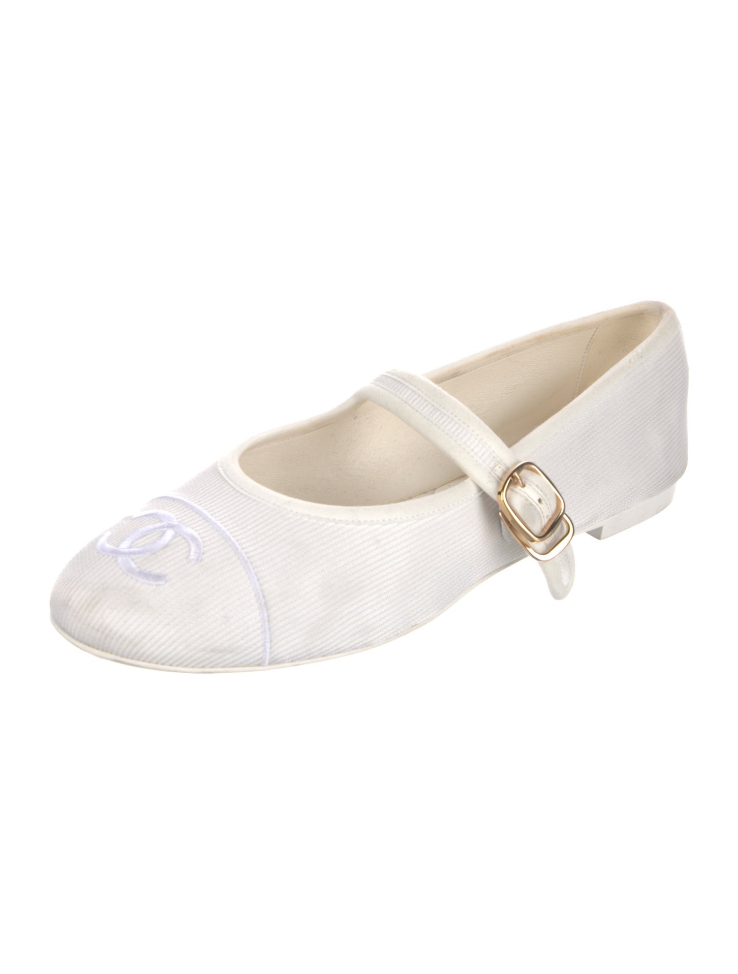 Chanel Interlocking CC Logo Mary Jane Flats