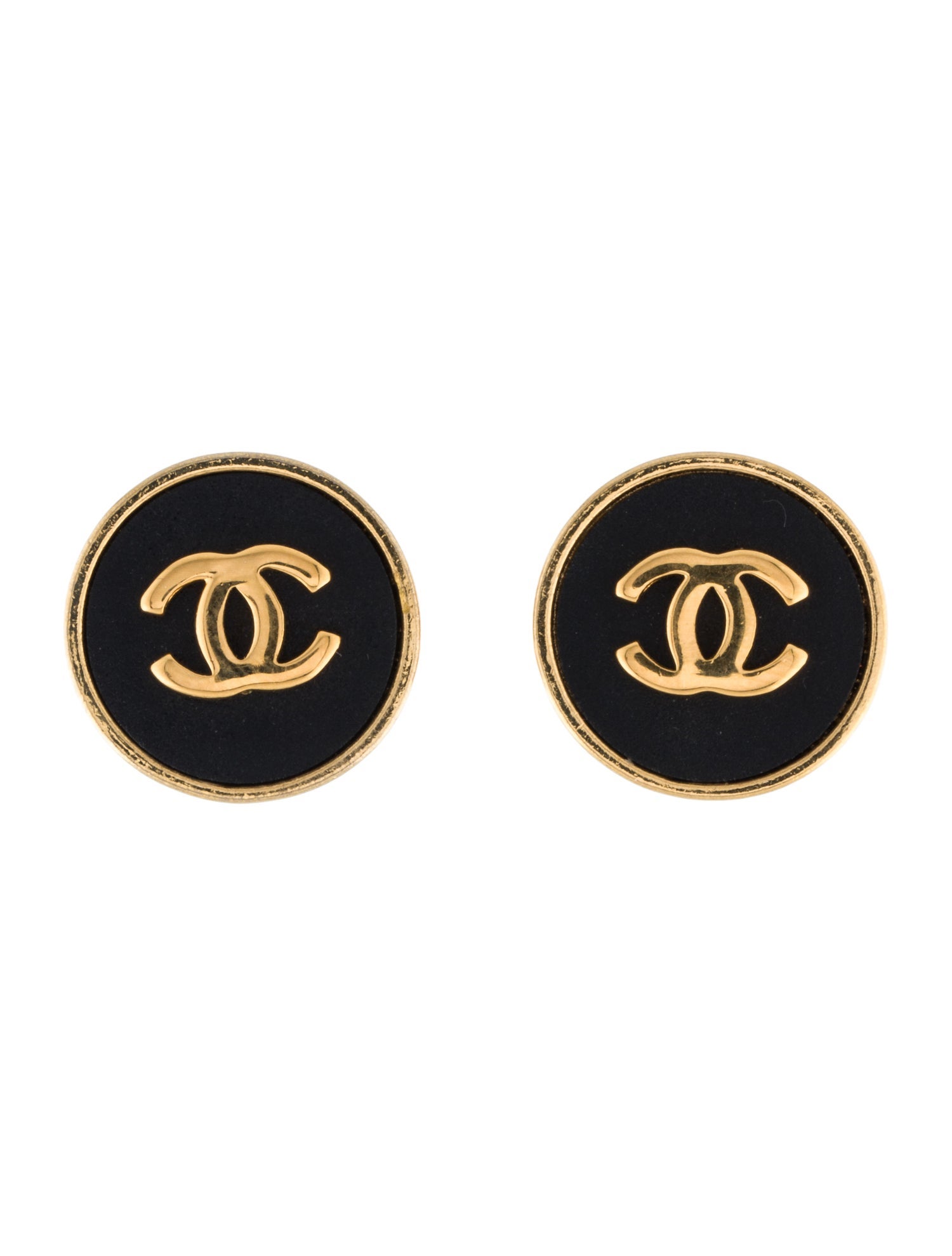 Chanel Vintage Resin CC Clip-On Earrings