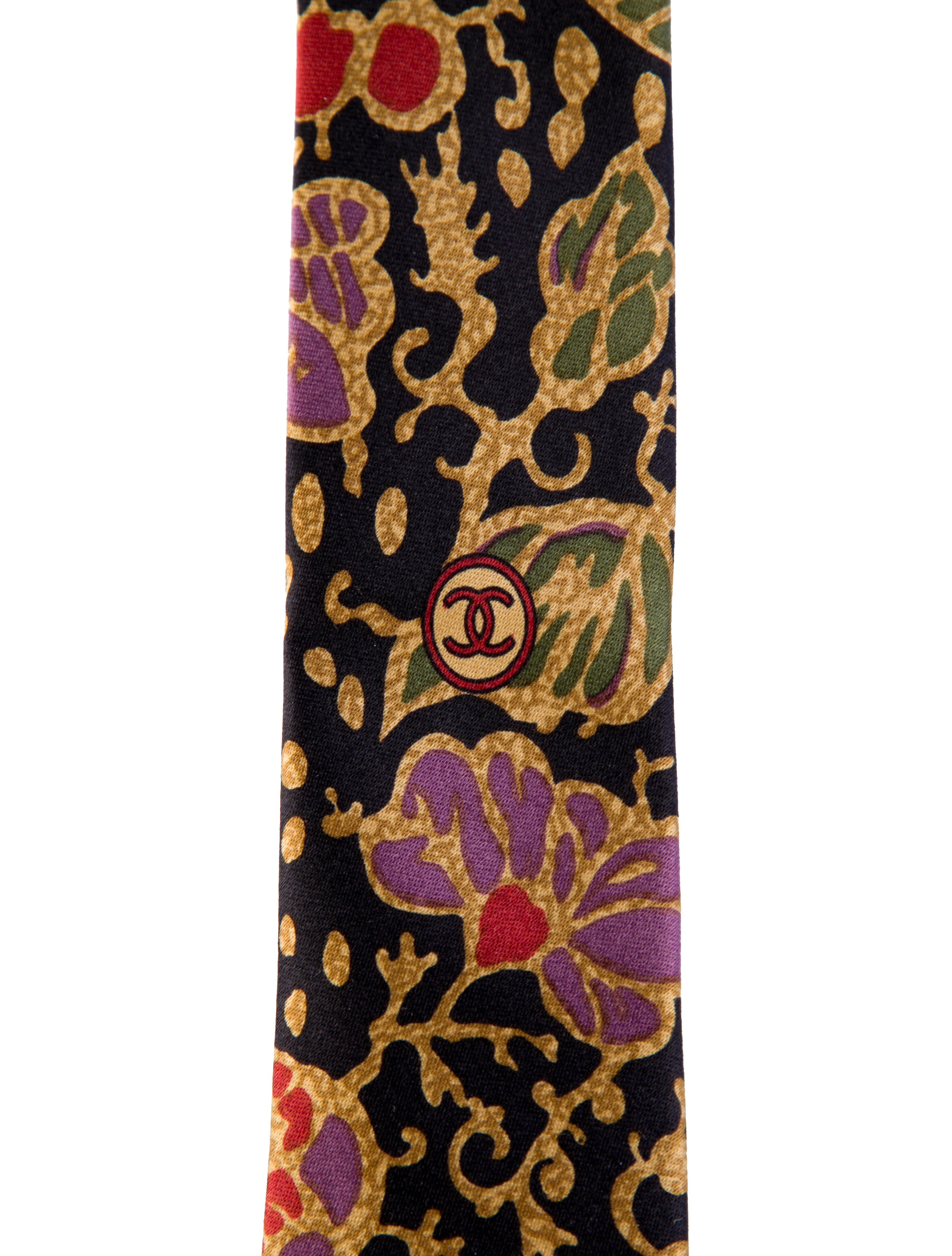 Chanel Floral Silk Tie