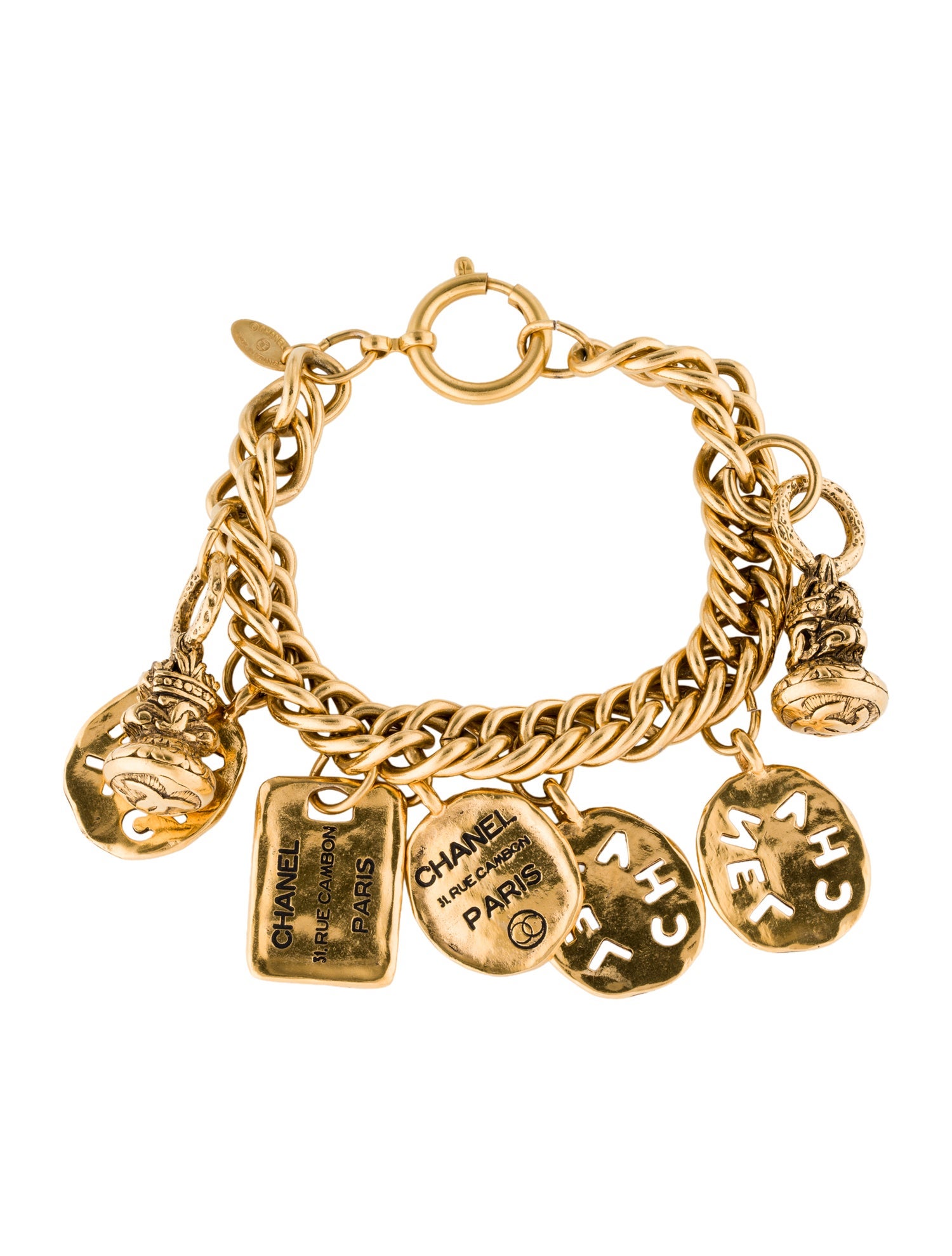 Chanel Vintage Logo Charm Bracelet