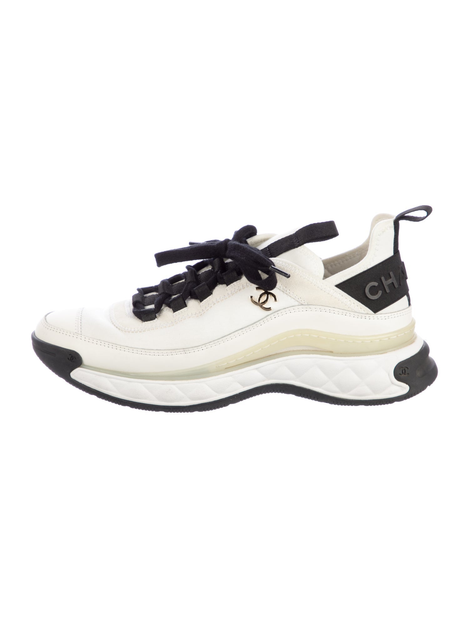 Chanel Interlocking CC Logo Calfskin Sneakers
