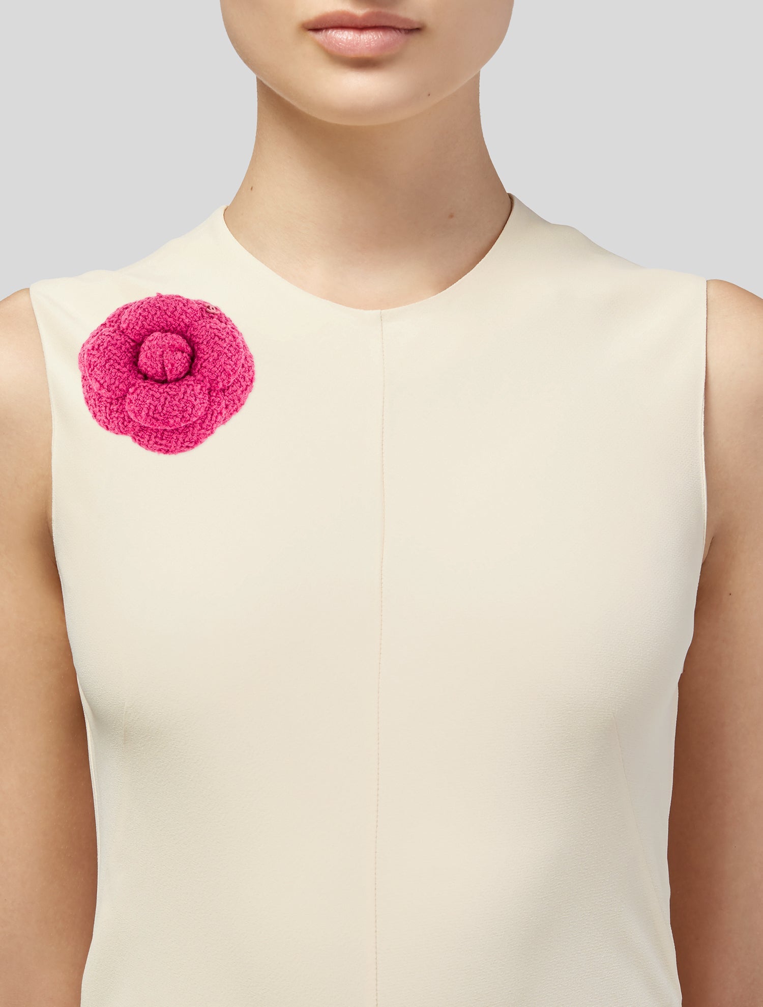 Chanel 2024 Tweed Camellia Brooch