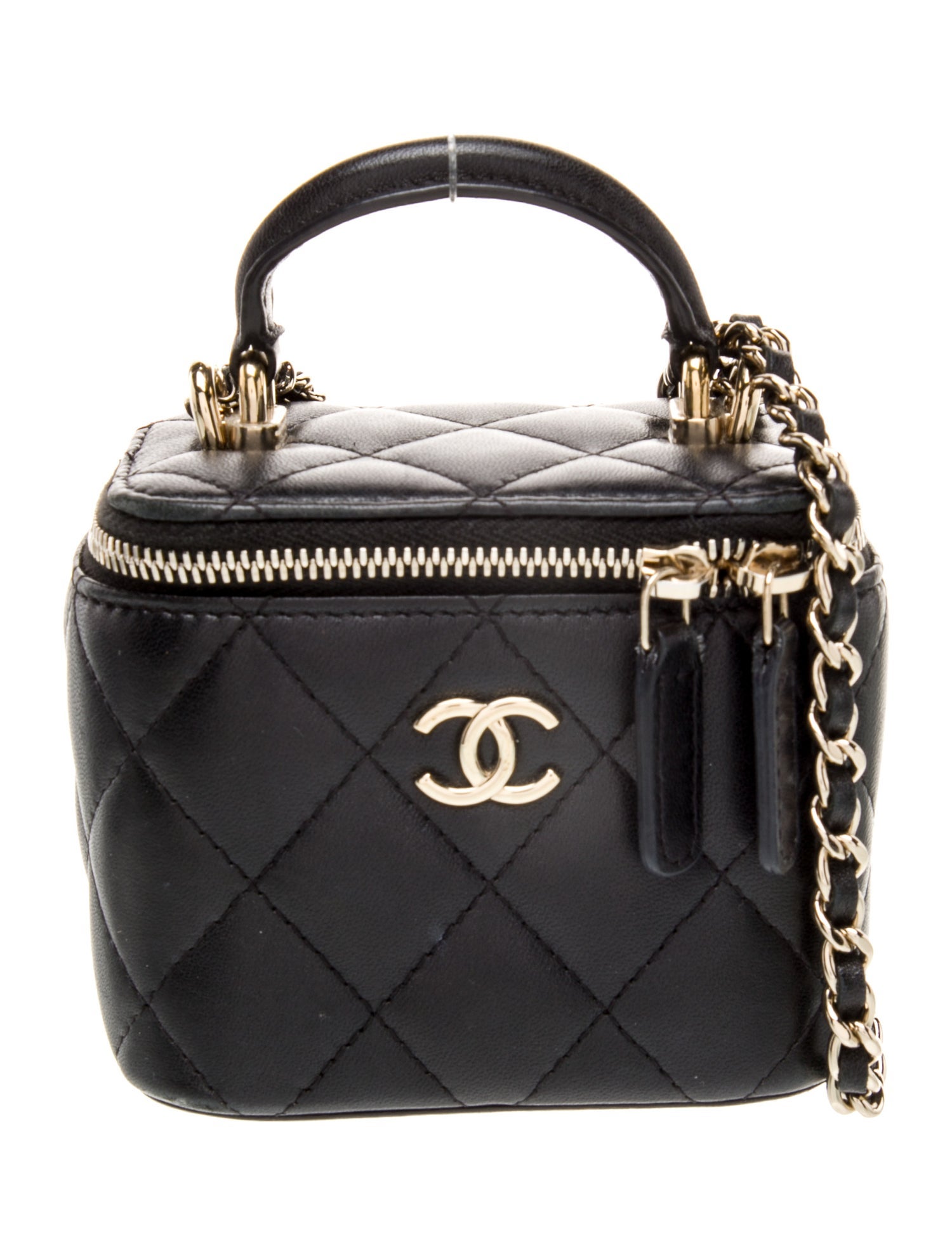 Chanel Mini Top Handle Vanity Case w/ Chain