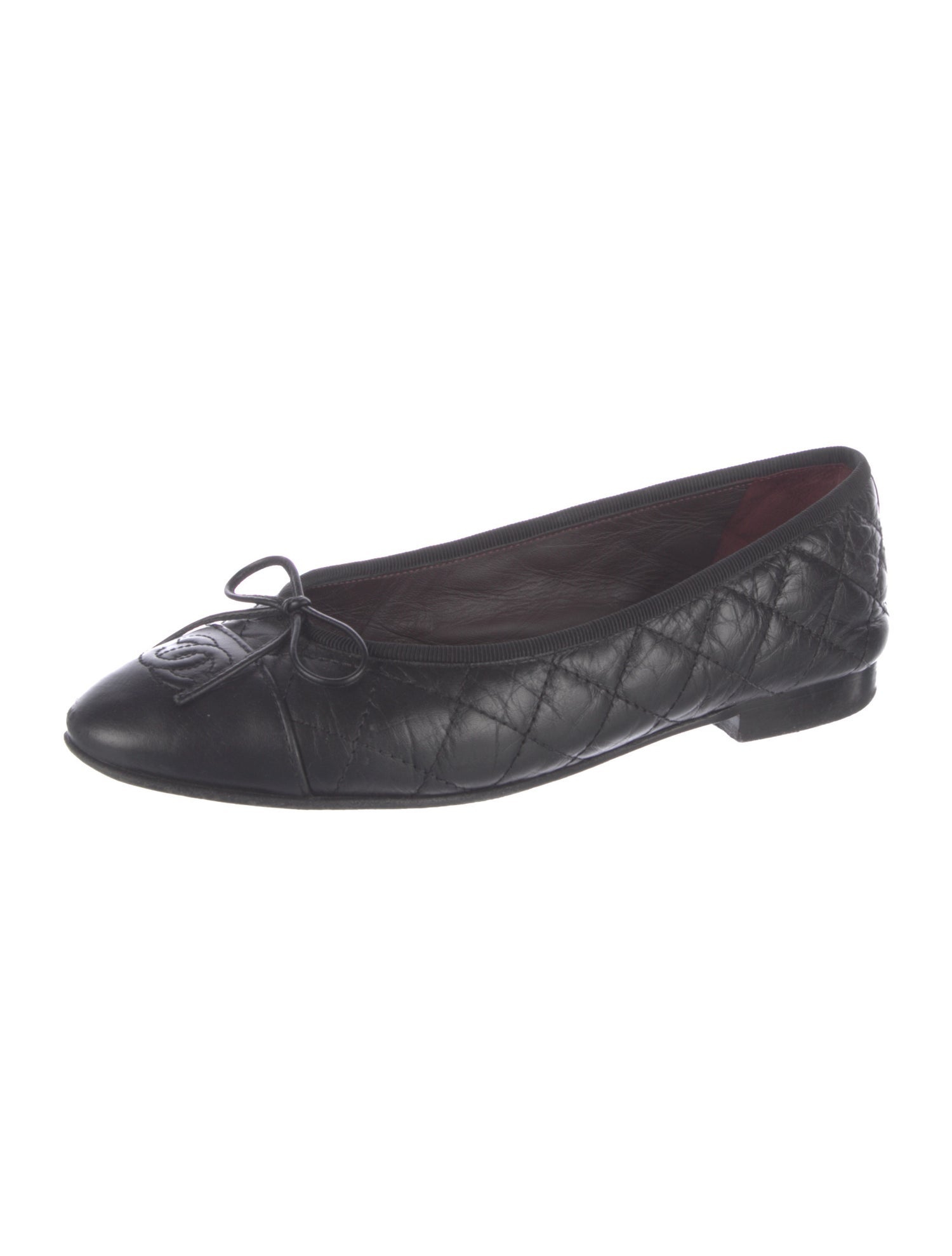 Chanel Interlocking CC Logo Leather Flats