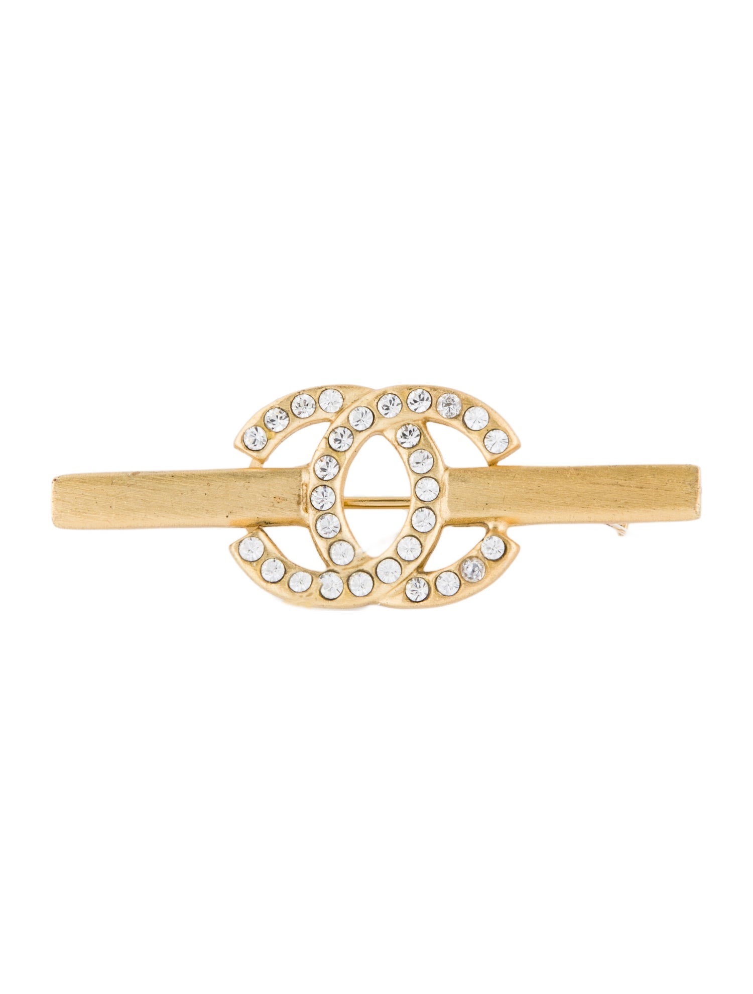 Chanel Vintage Strass CC Bar Brooch