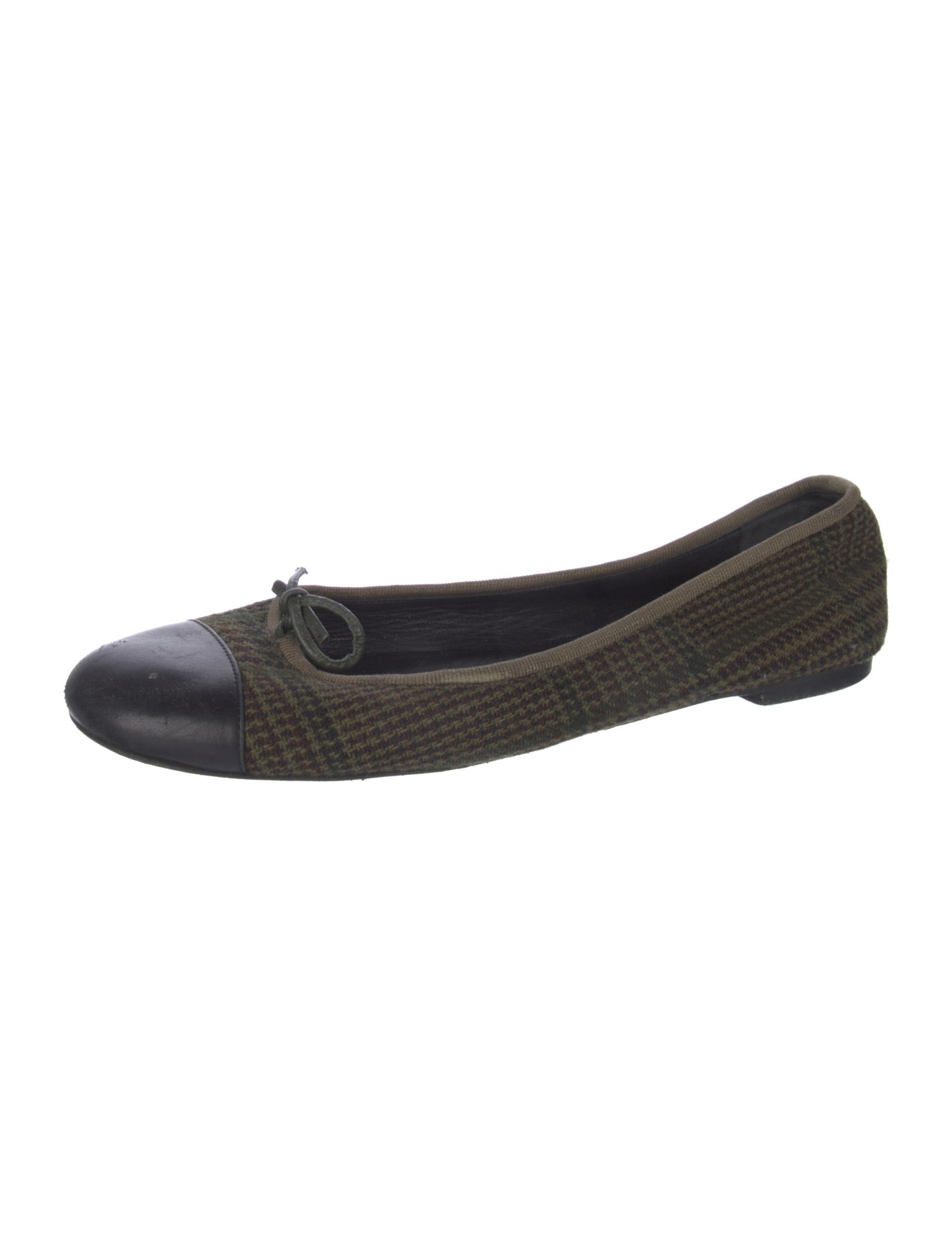 Chanel Interlocking CC Logo Tweed Flats