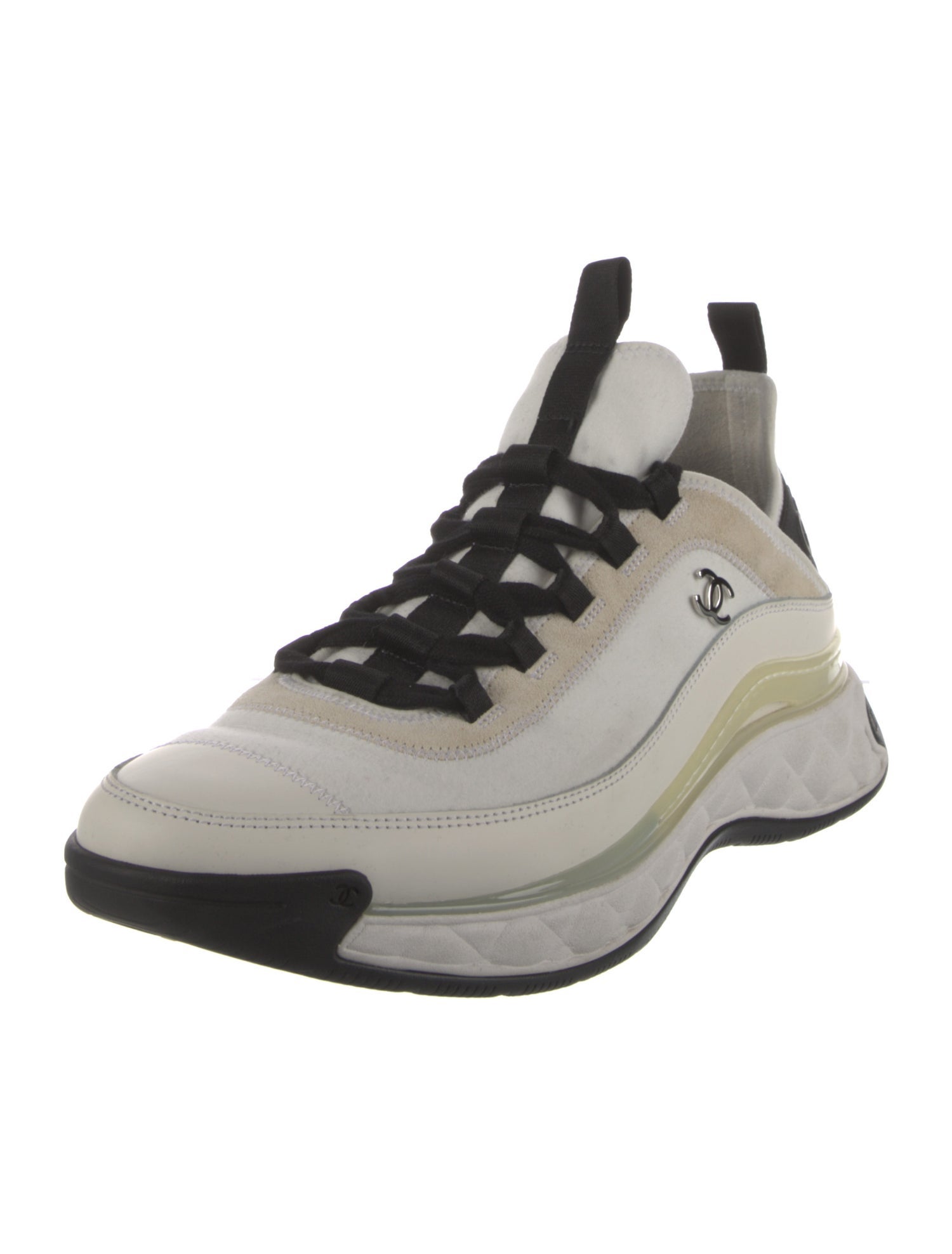 Chanel Interlocking CC Logo Leather Sneakers