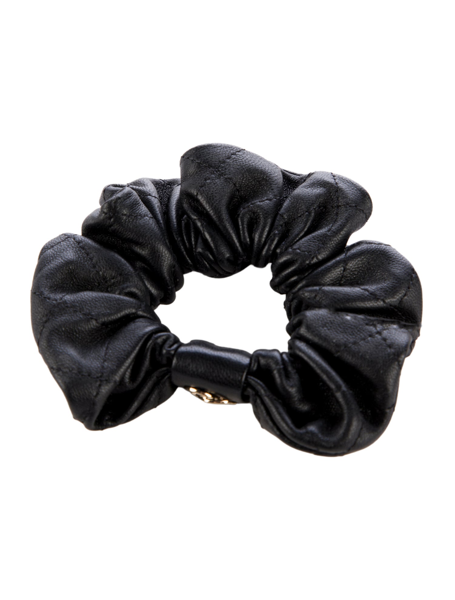 Chanel 2022 CC Leather Hair Scrunchie
