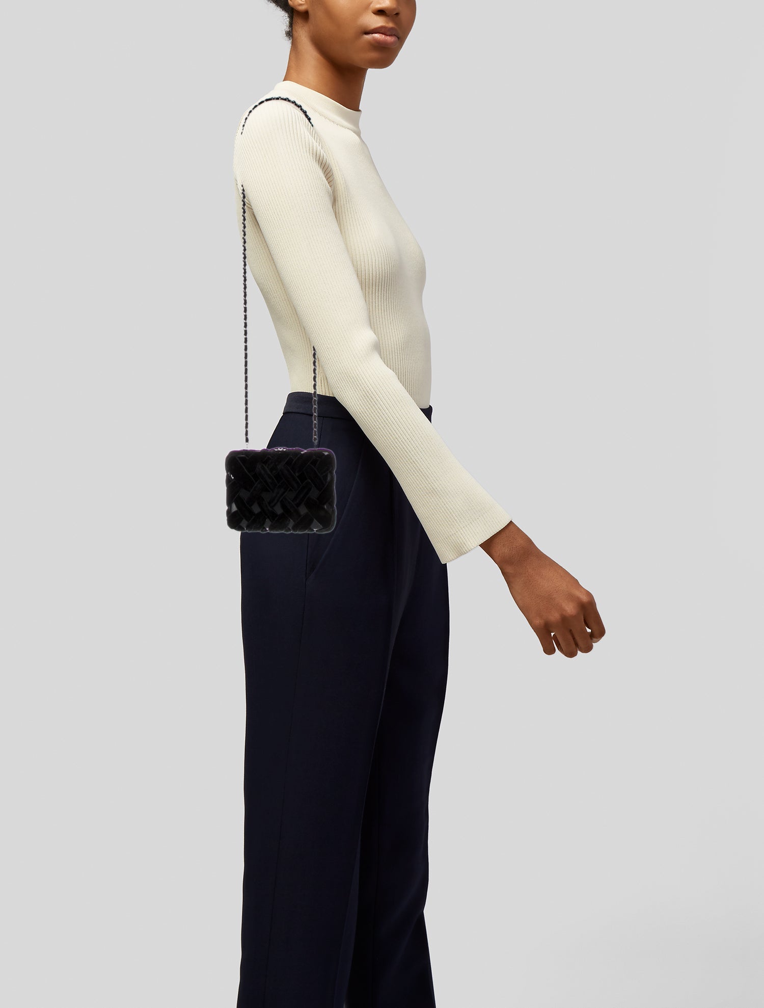 Chanel Velvet-Trimmed CC Evening Bag