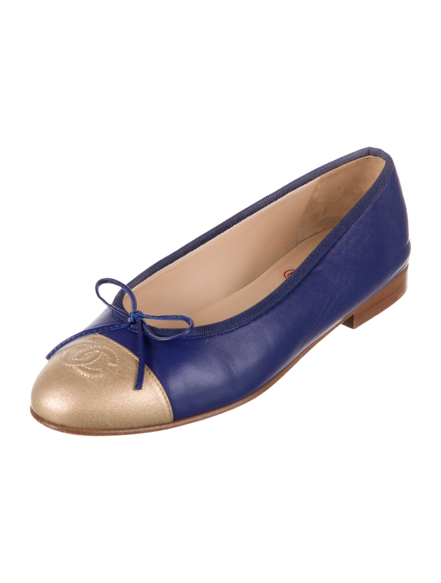 Chanel 2014 Interlocking CC Logo Ballet Flats