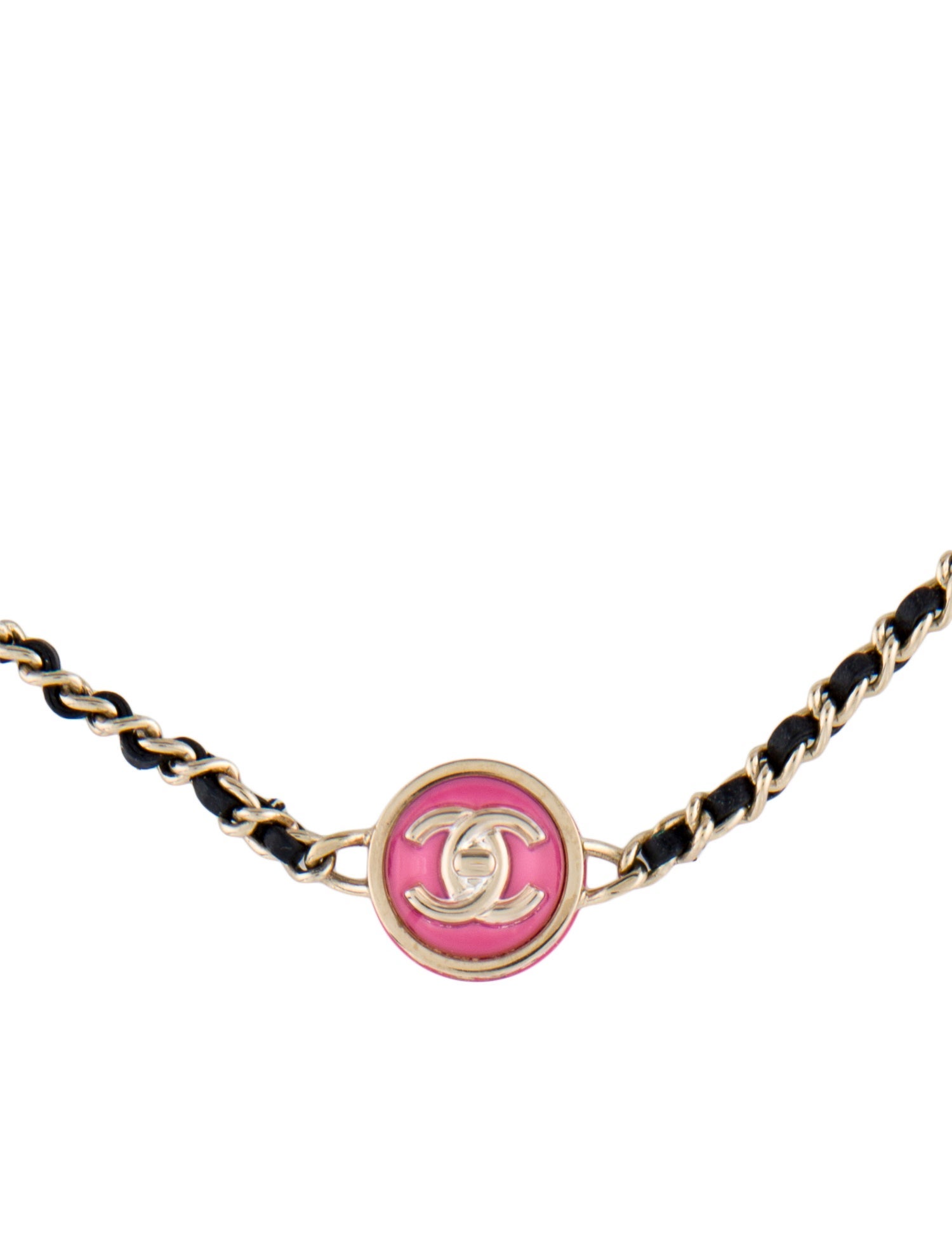 Chanel 2023 Resin & Leather CC Choker Necklace