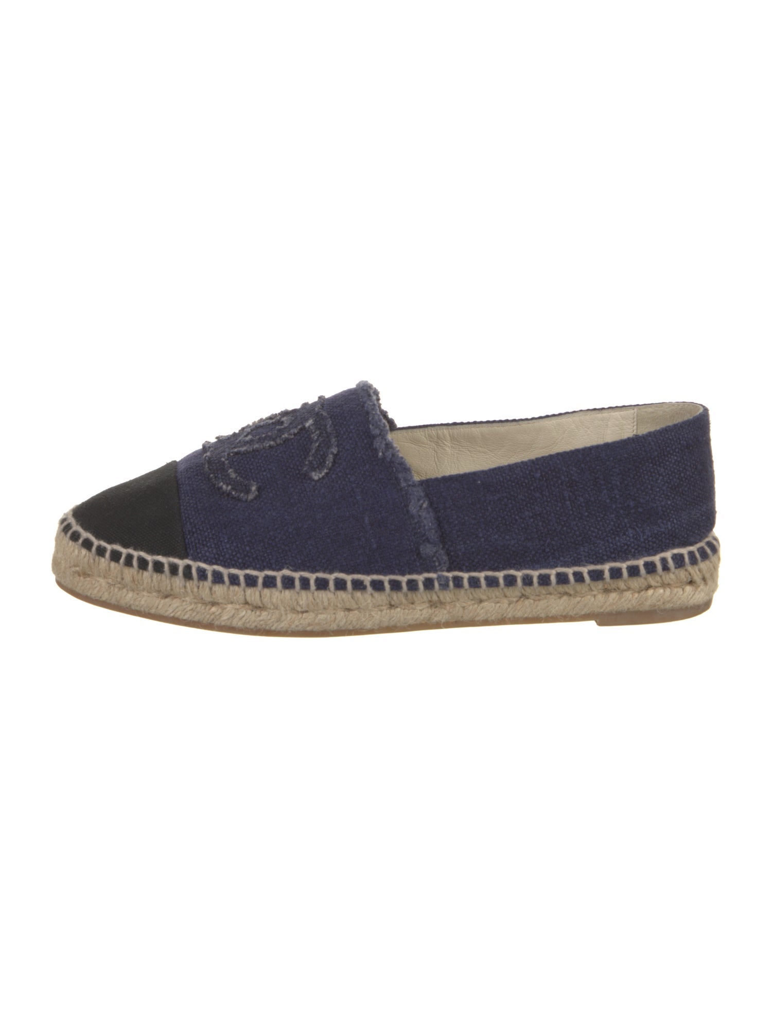 Chanel Interlocking CC Logo Denim Espadrilles