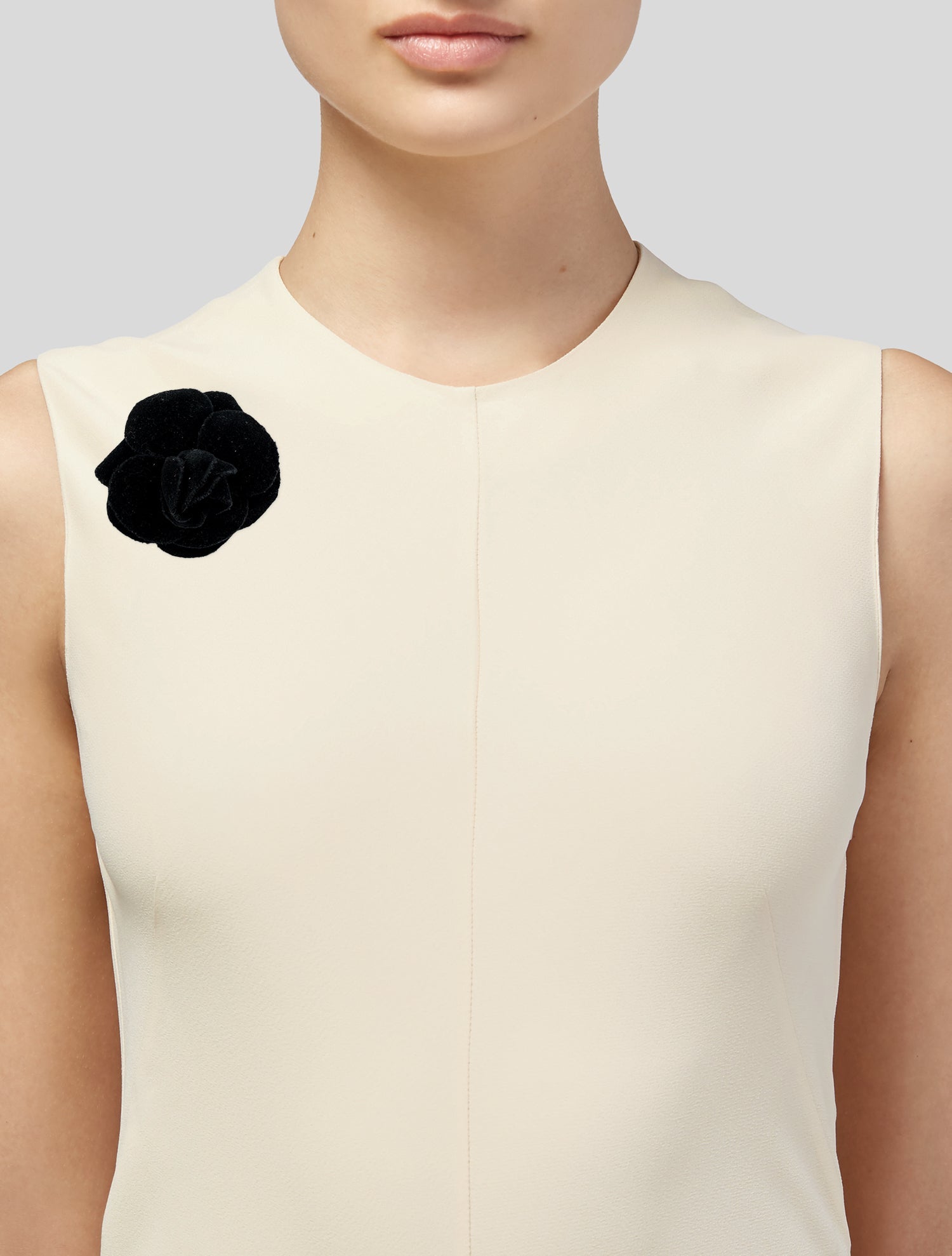 Chanel Vintage Velvet Camellia Brooch