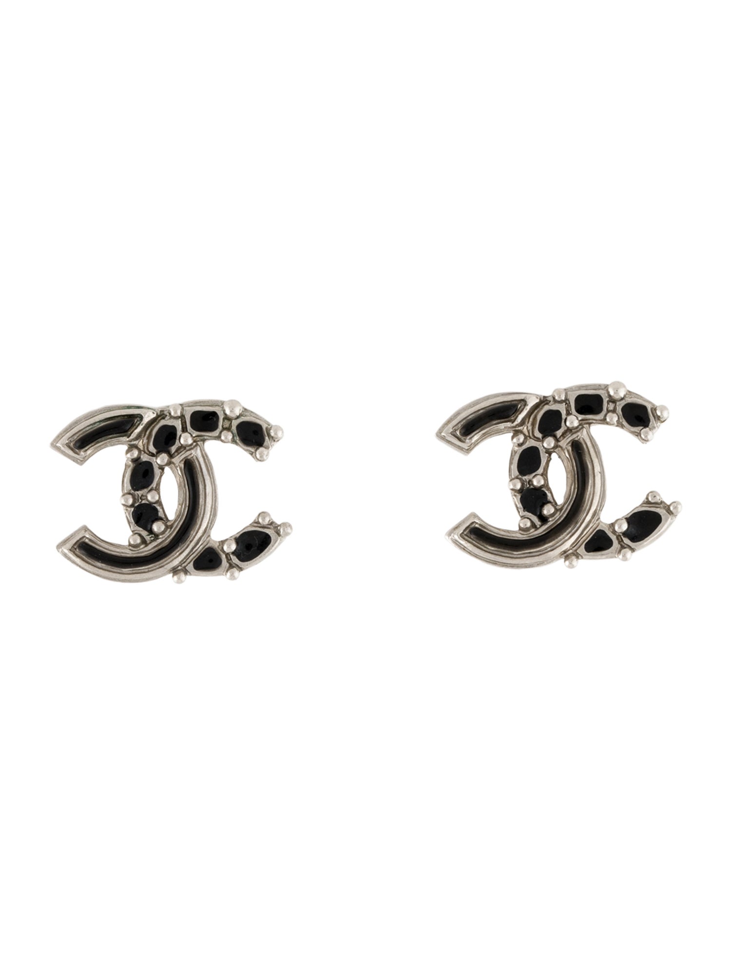 Chanel Resin CC Stud Earrings