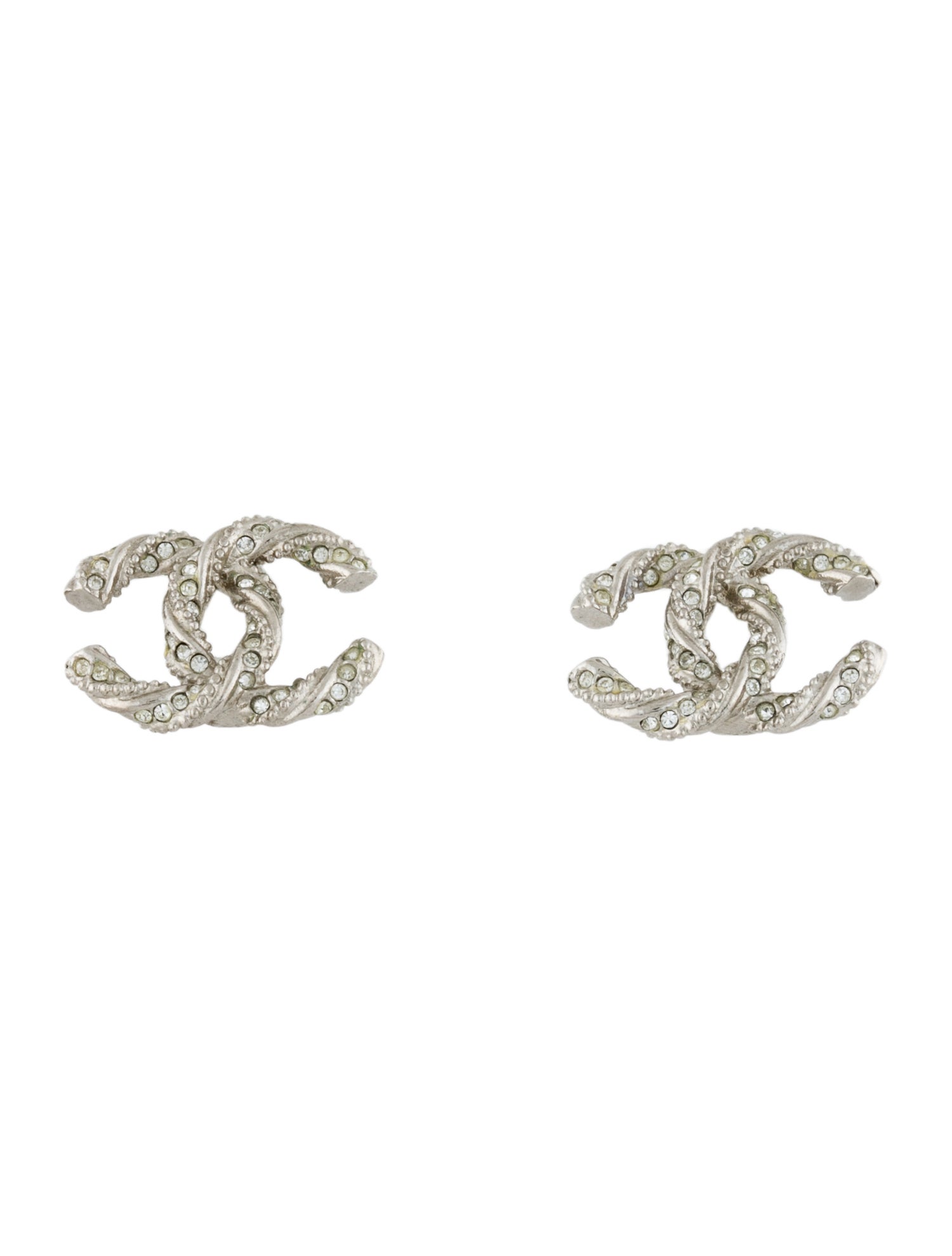 Chanel Strass CC Stud Earrings