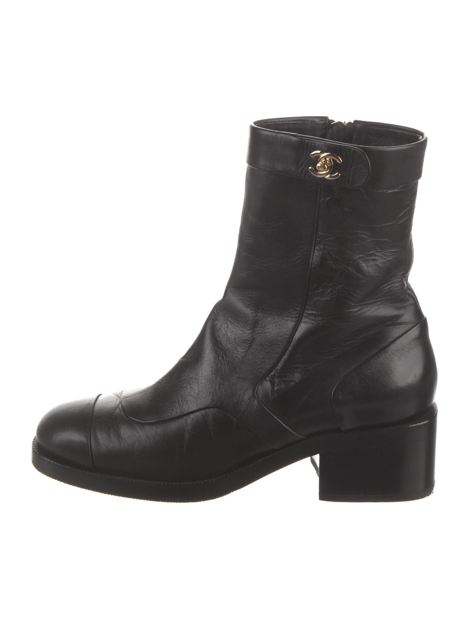 Chanel 2022 Interlocking CC Logo Combat Boots