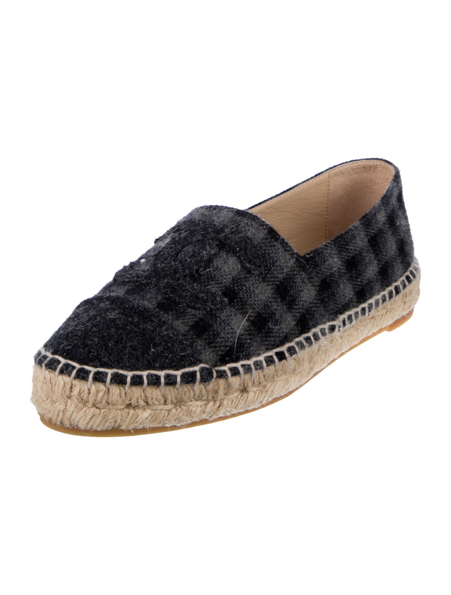 Chanel Interlocking CC Logo Wool Espadrilles