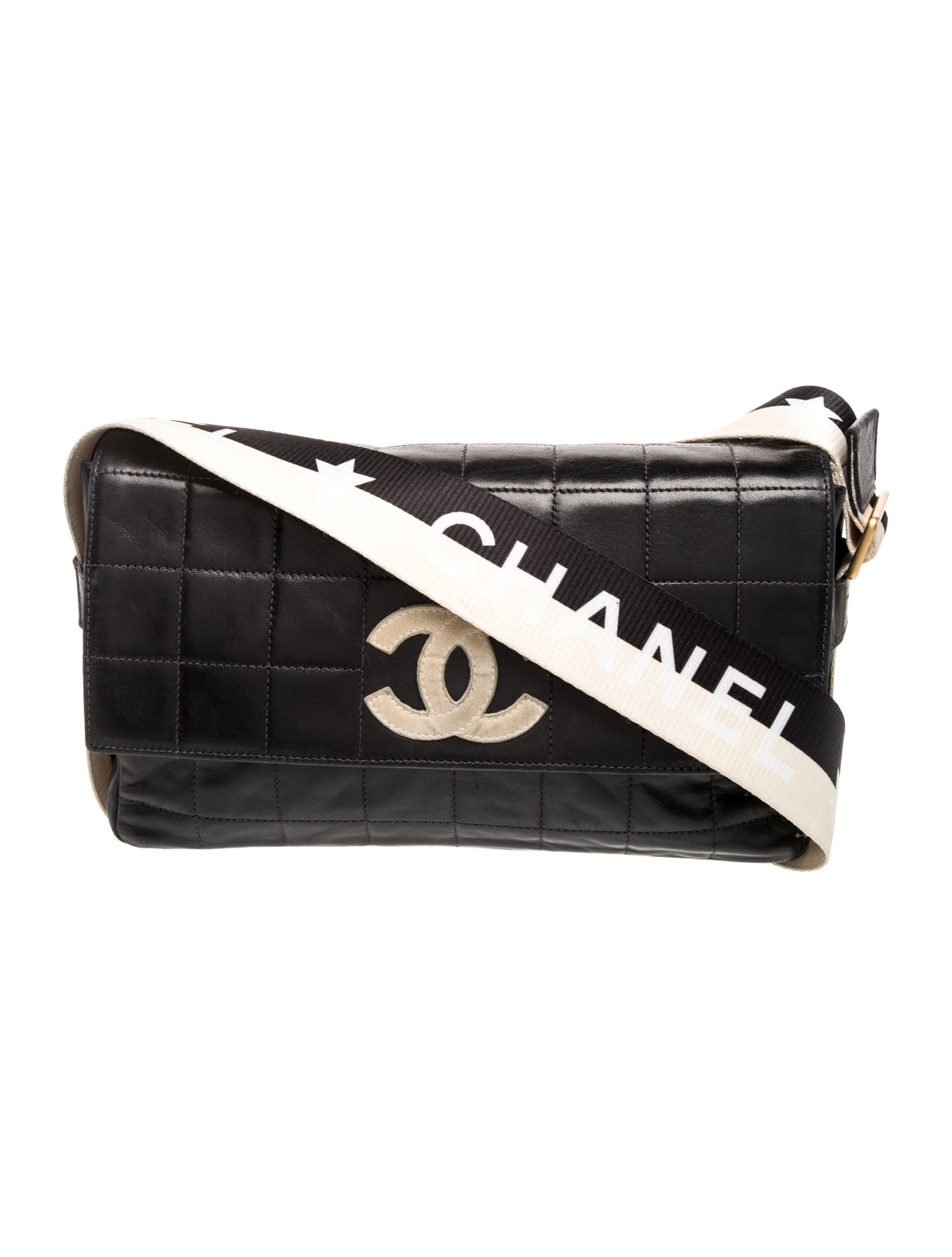 Chanel East West Star Chocolate Bar Flap Shoulder Bag