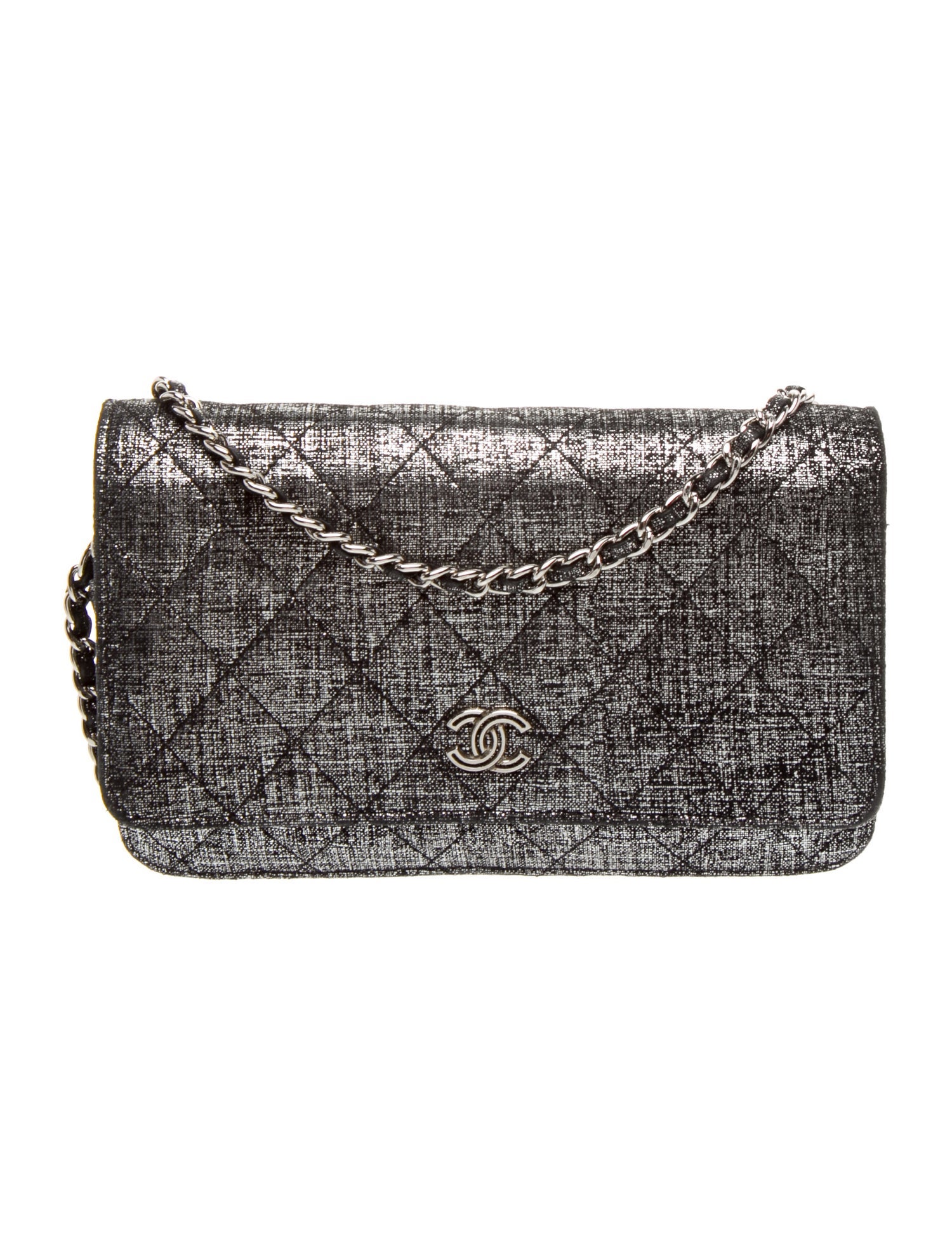 Chanel Metallic Quilted Wallet On Chain