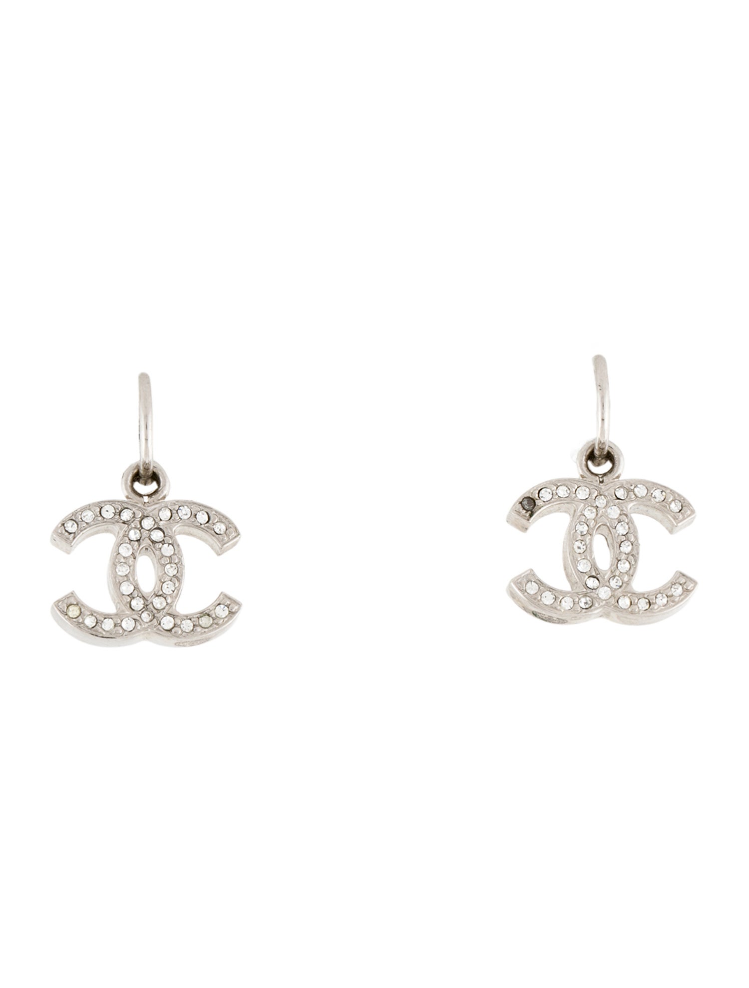 Chanel Strass CC Drop Earrings