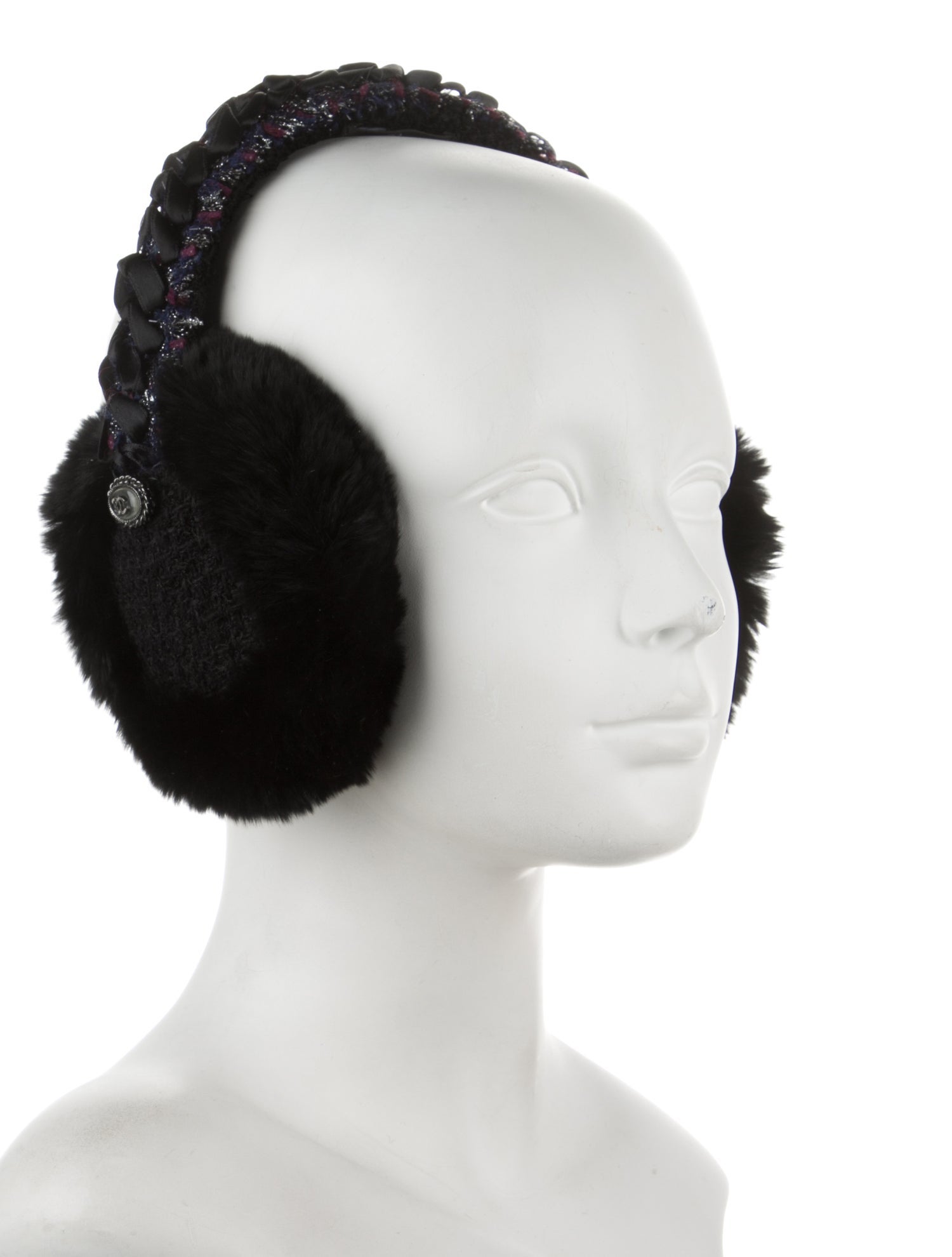 Chanel Fur and Tweed Earmuffs
