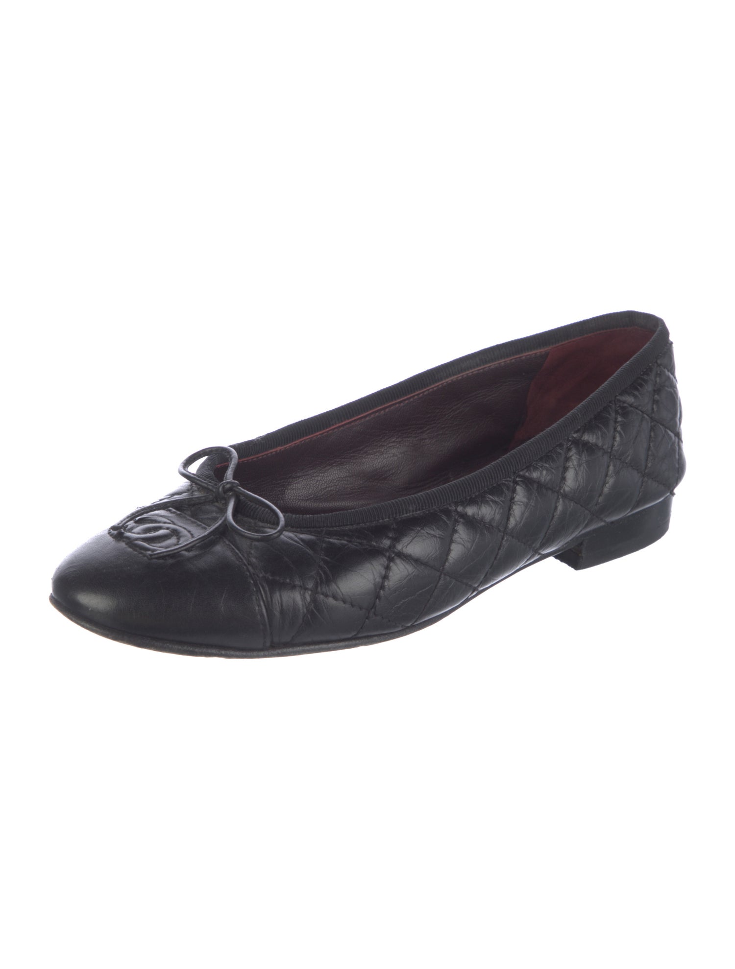 Chanel Interlocking CC Logo Calfskin Ballet Flats