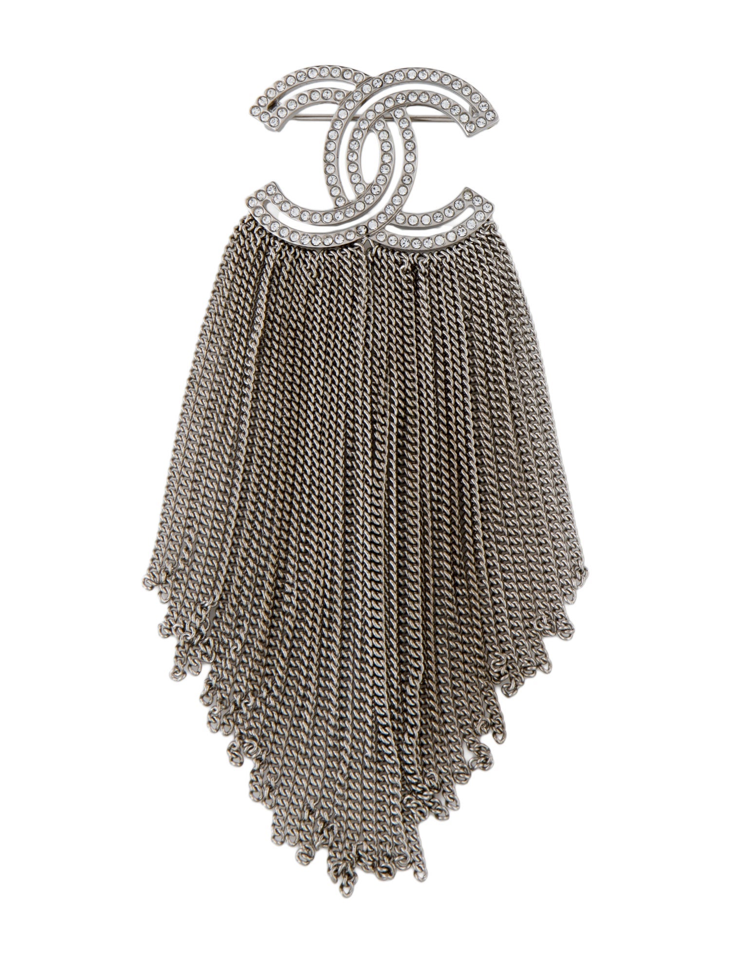 Chanel Strass CC Fringe Brooch
