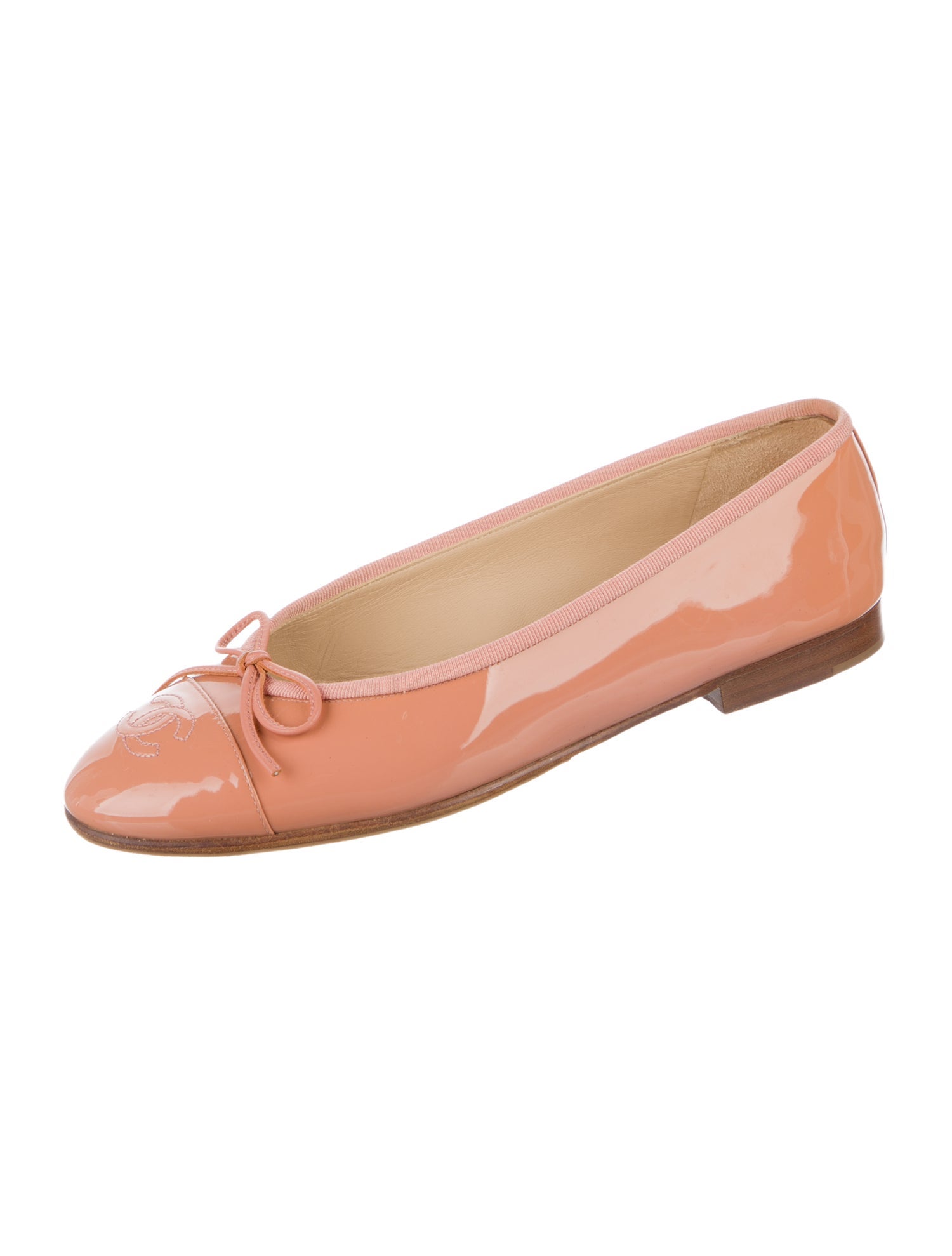 Chanel Interlocking CC Logo Bow Accents Ballet Flats