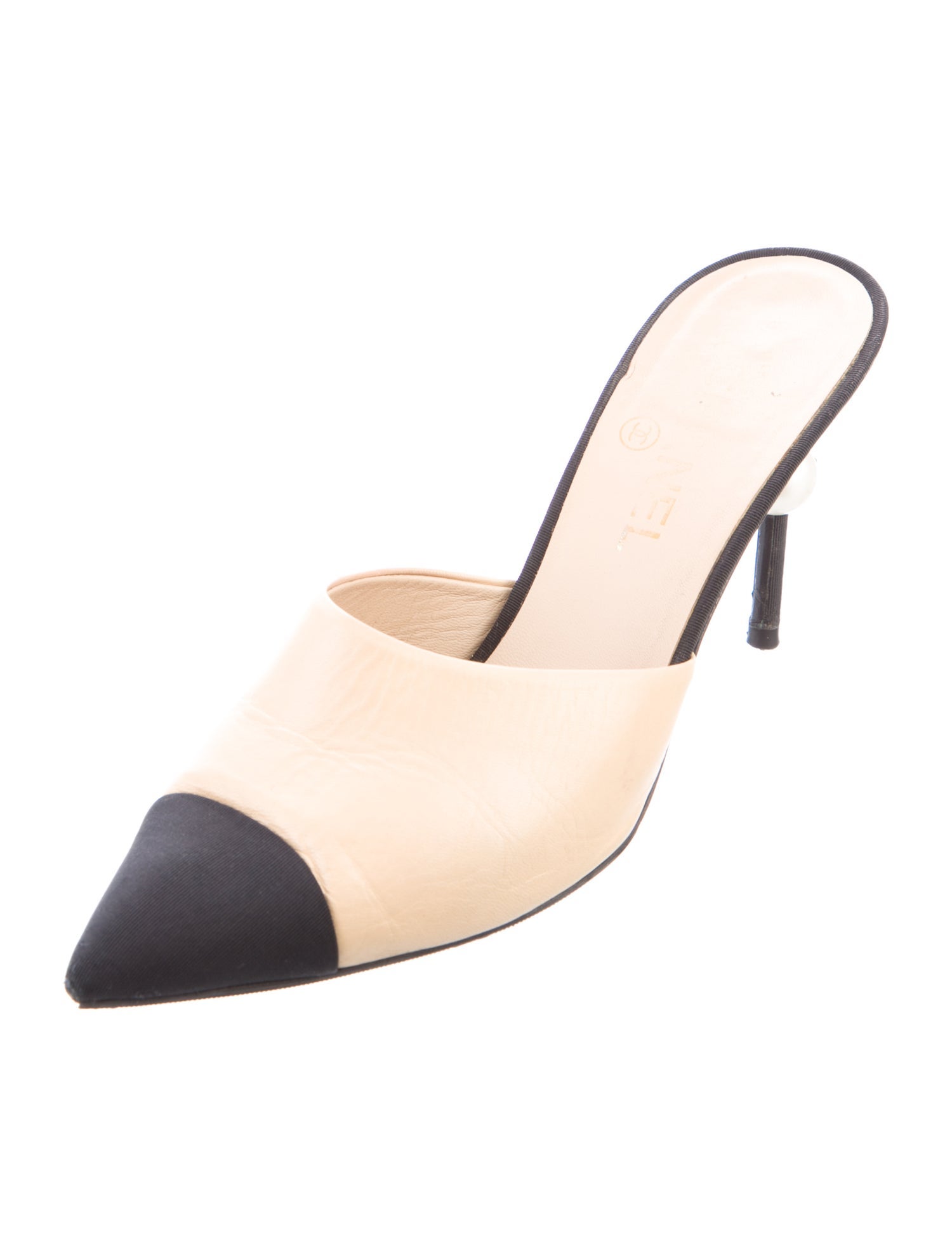 Chanel Interlocking CC Logo Leather Mules