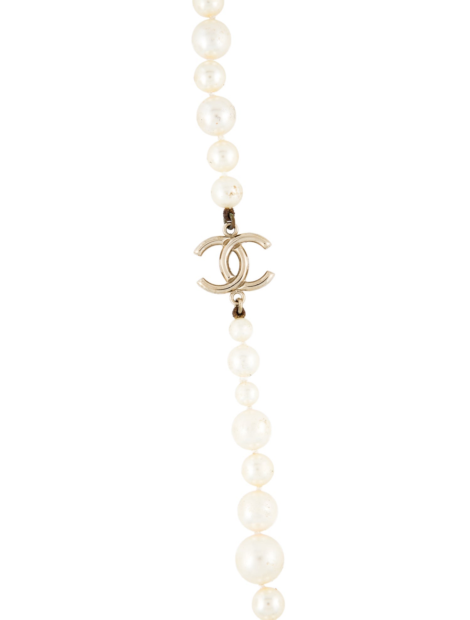 Chanel Faux Pearl & Faceted Bead Station Strand Necklace