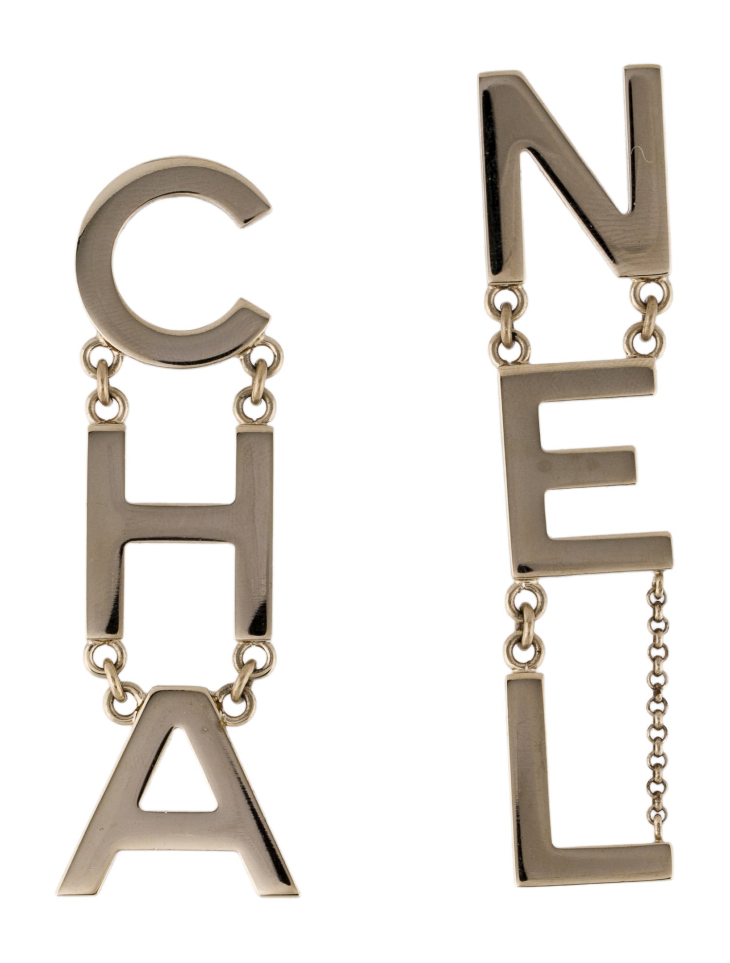 Chanel 2019 'CHA-NEL' Drop Earrings