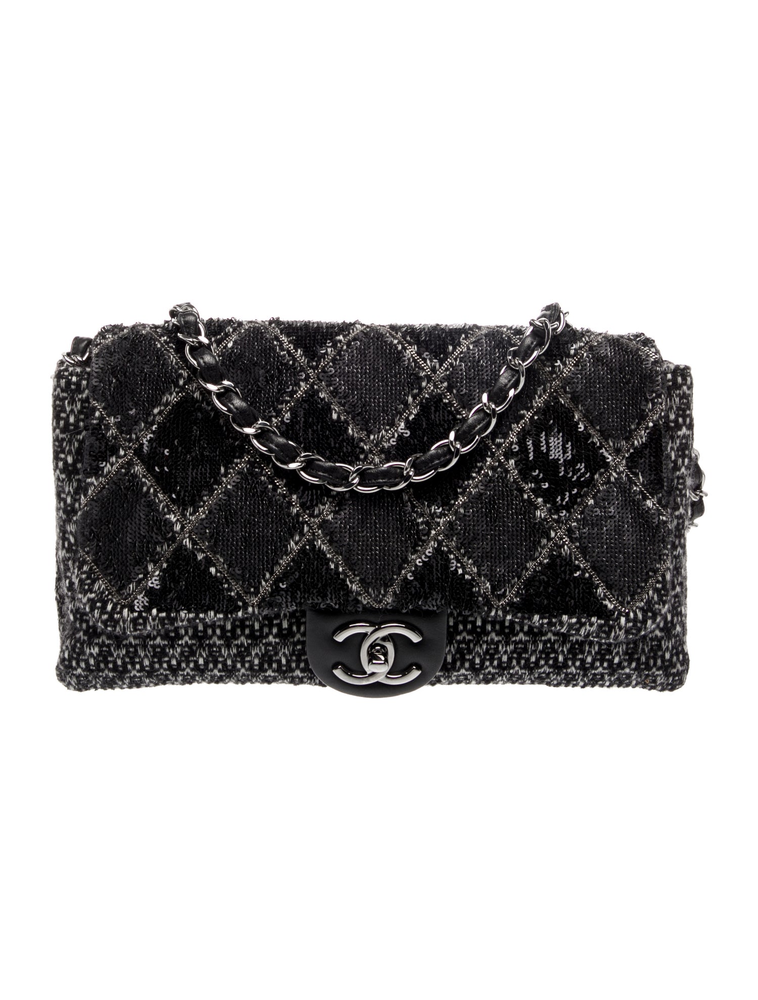 Chanel Sequin Tweed Accordion Flap Bag