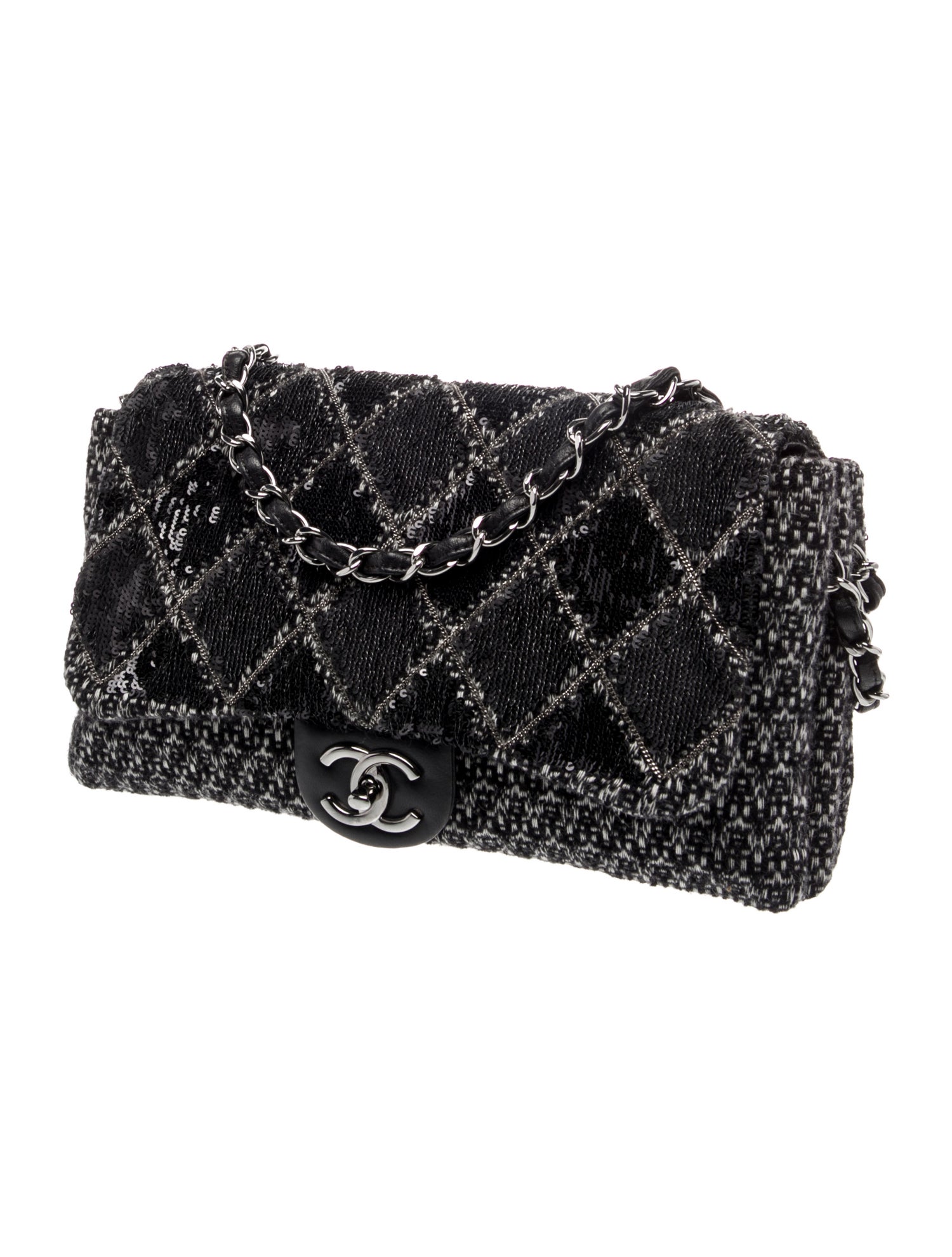 Chanel Sequin Tweed Accordion Flap Bag