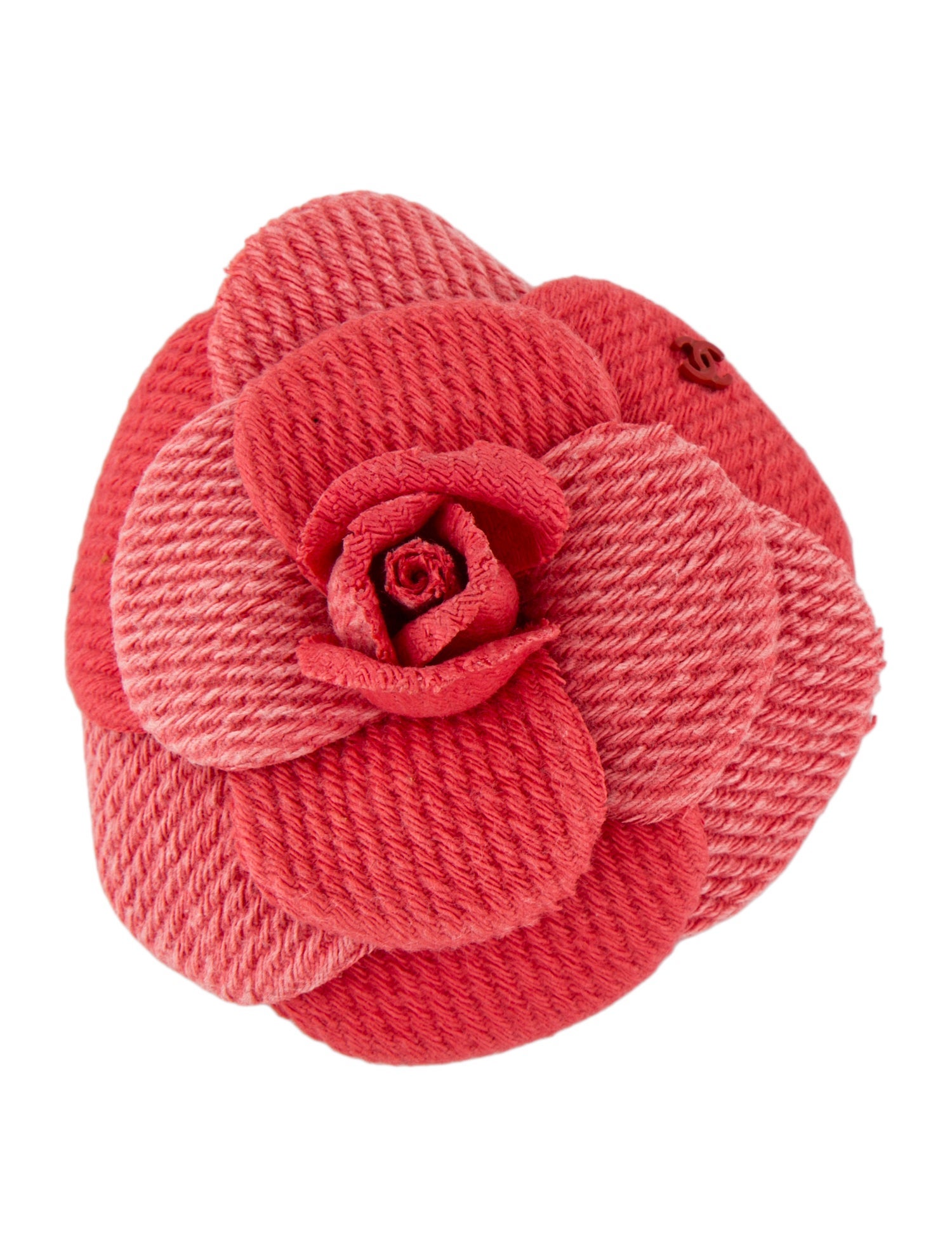 Chanel Fabric Camellia Flower Pin Brooch