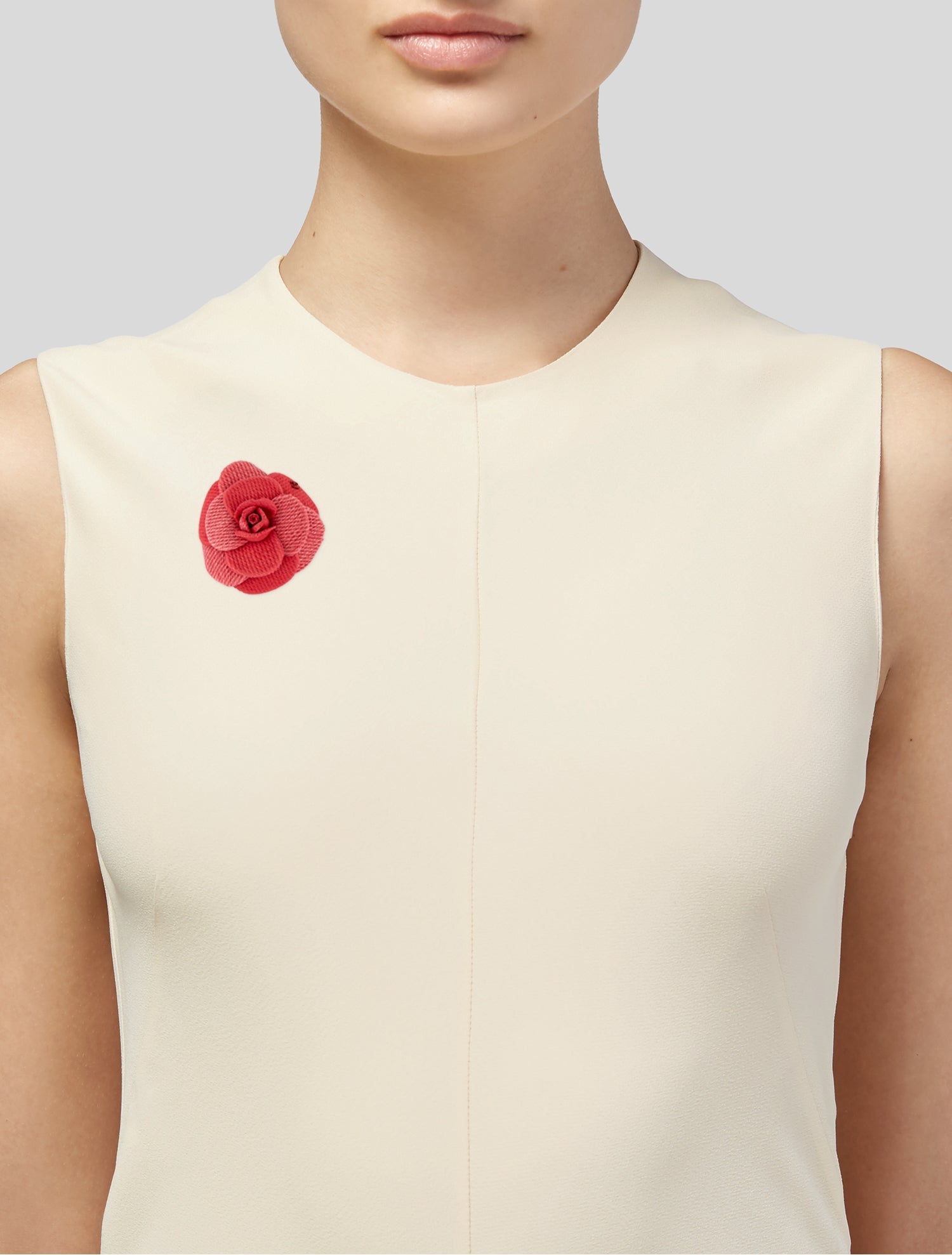 Chanel Fabric Camellia Flower Pin Brooch