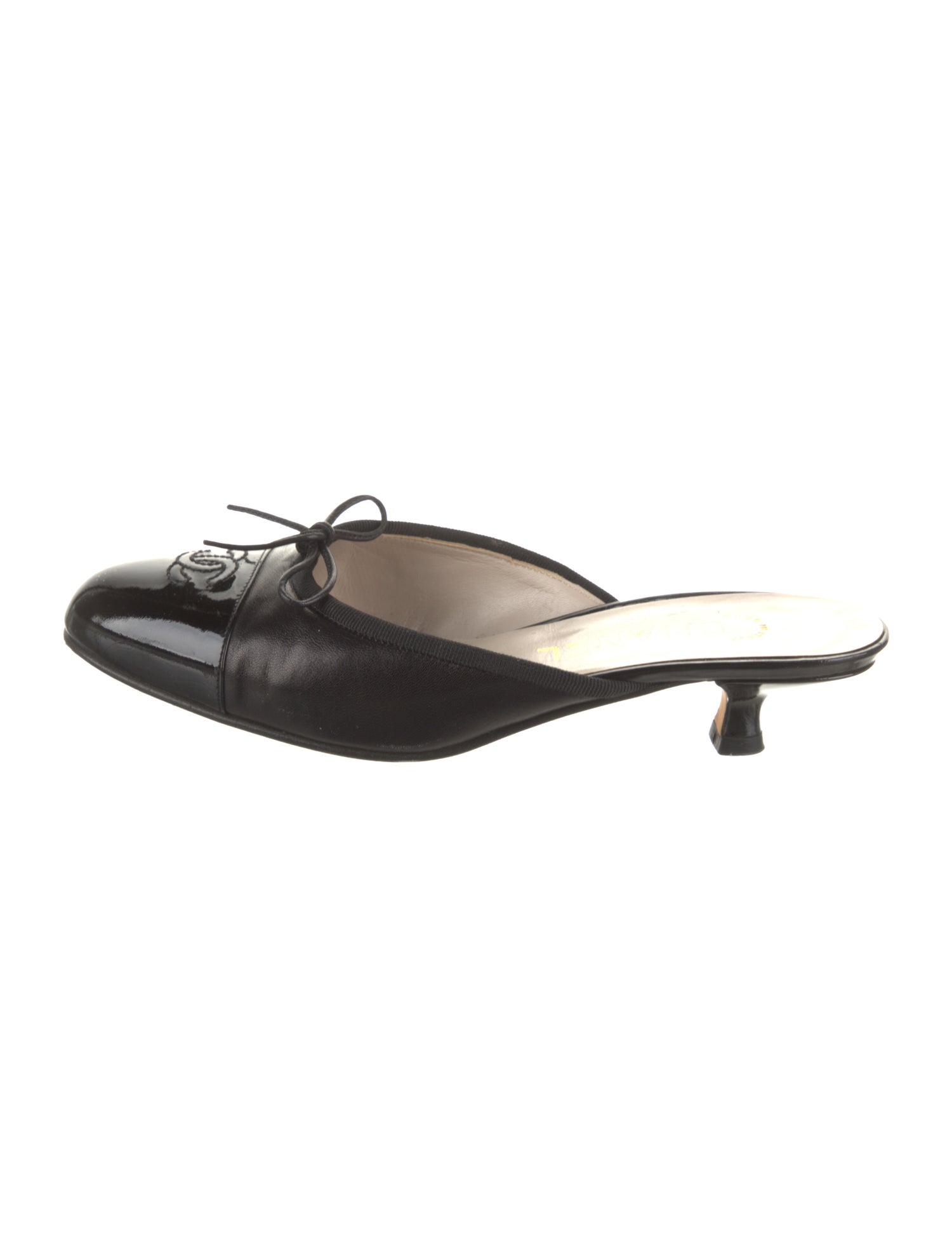 Chanel Interlocking CC Logo Leather Mules