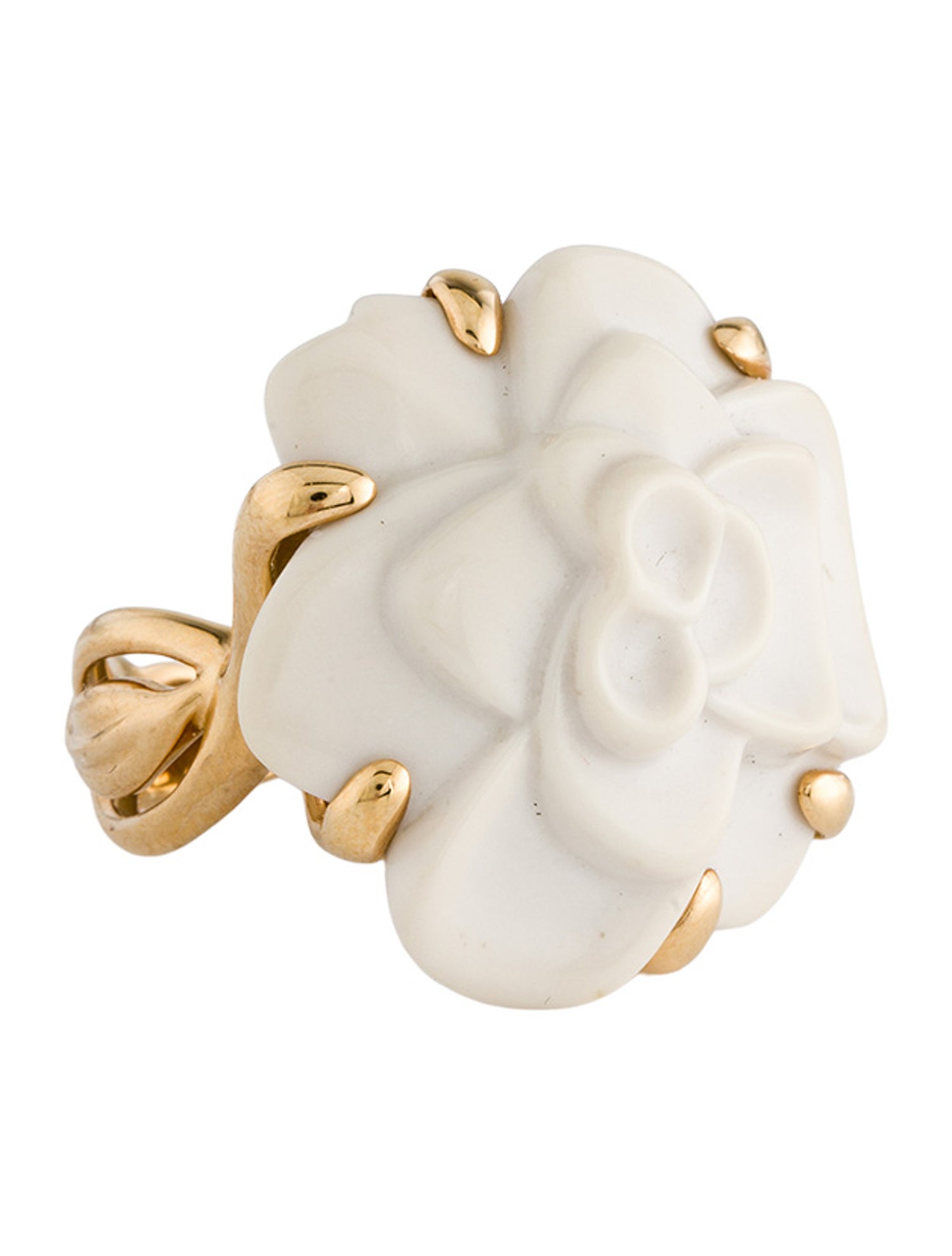 Chanel 18K Agate Camélia Ring