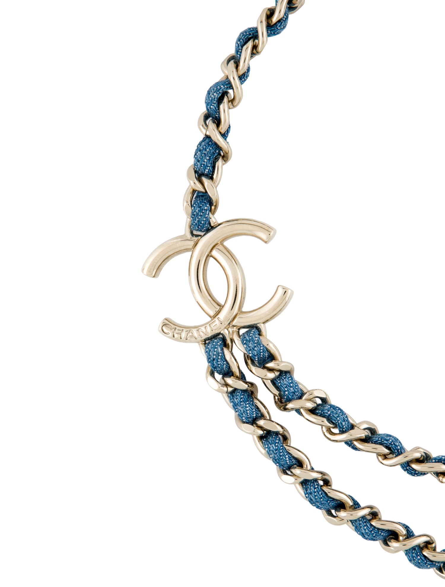 Chanel 2025 Denim Woven CC Double Strand Necklace