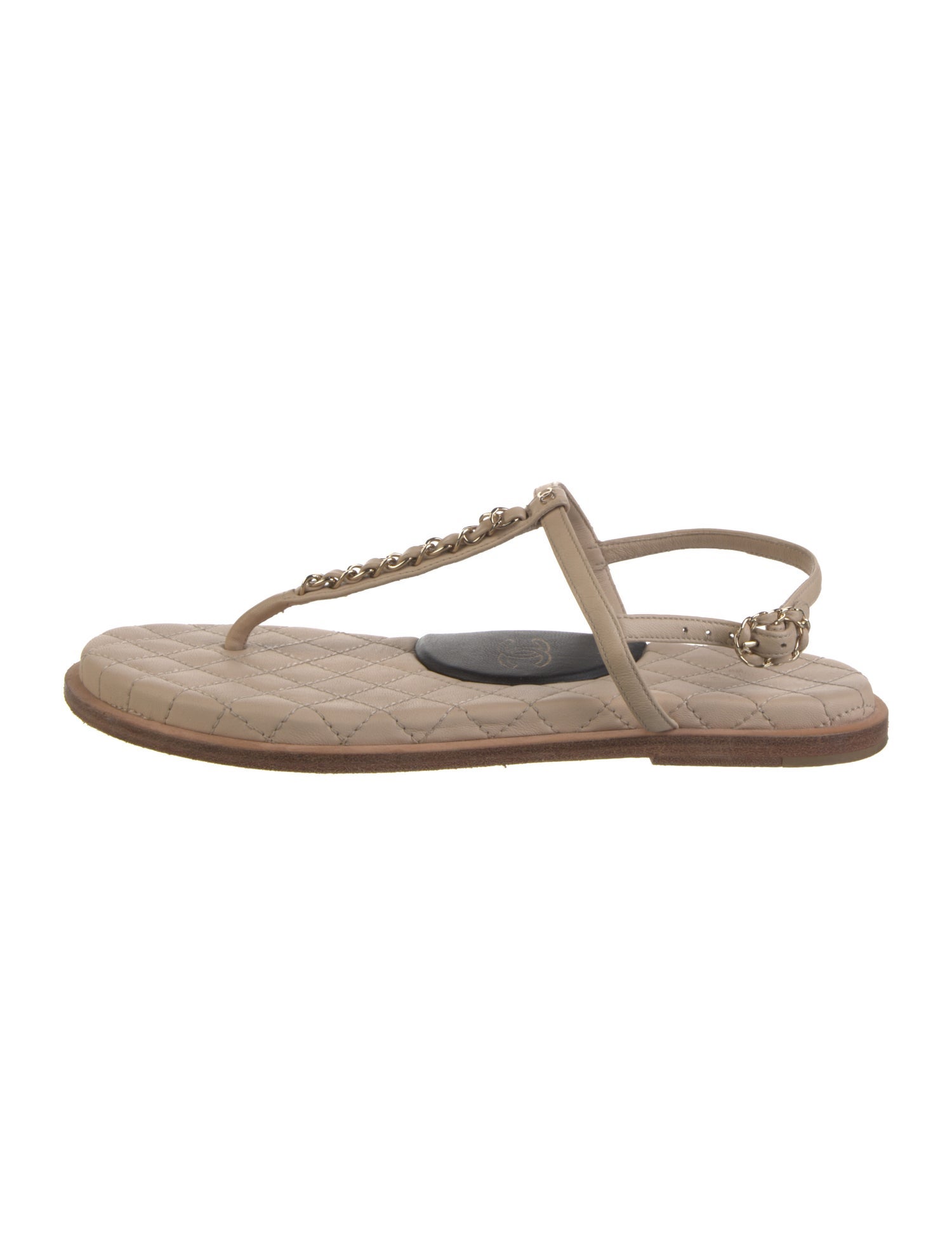 Chanel 2017 Interlocking CC Logo T-Strap Sandals