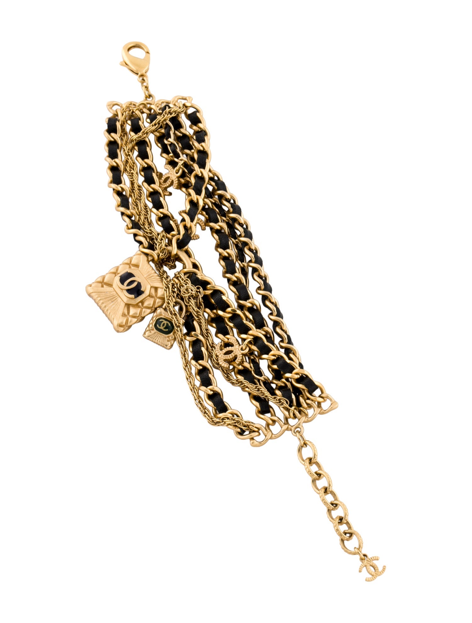 Chanel Woven Leather & Resin CC Bracelet