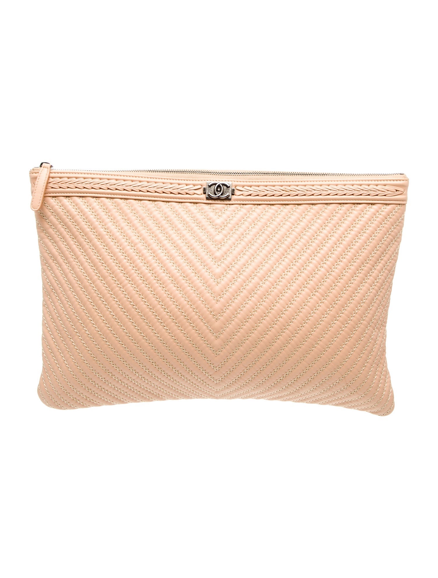 Chanel Chevron Boy O-Case Clutch