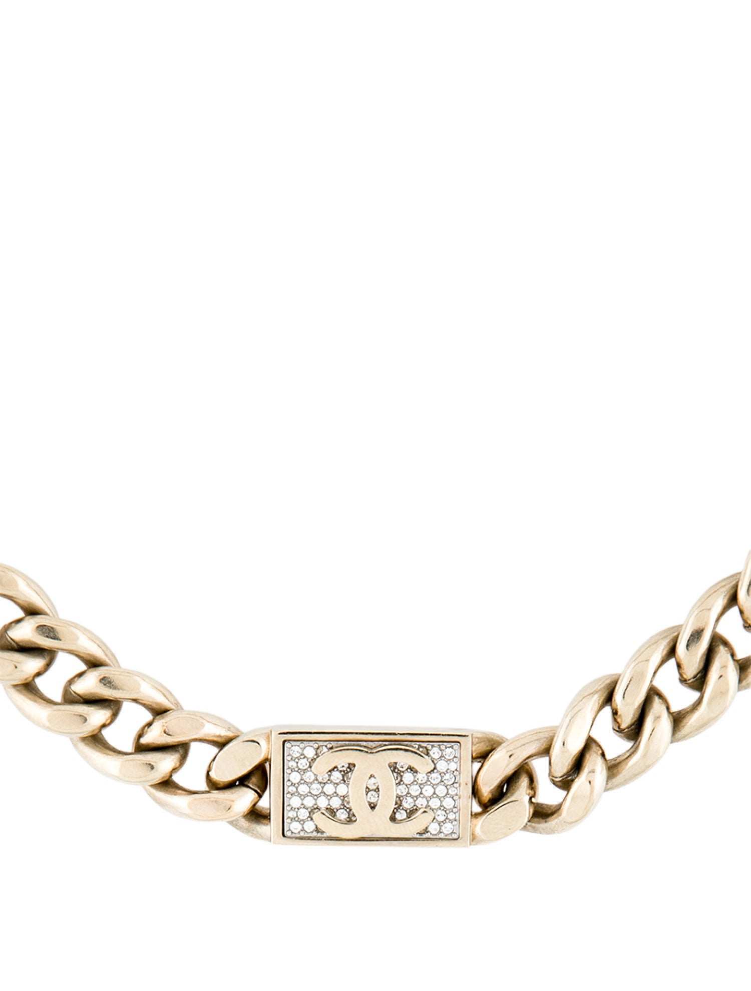 Chanel 2021 Strass CC Chain Necklace