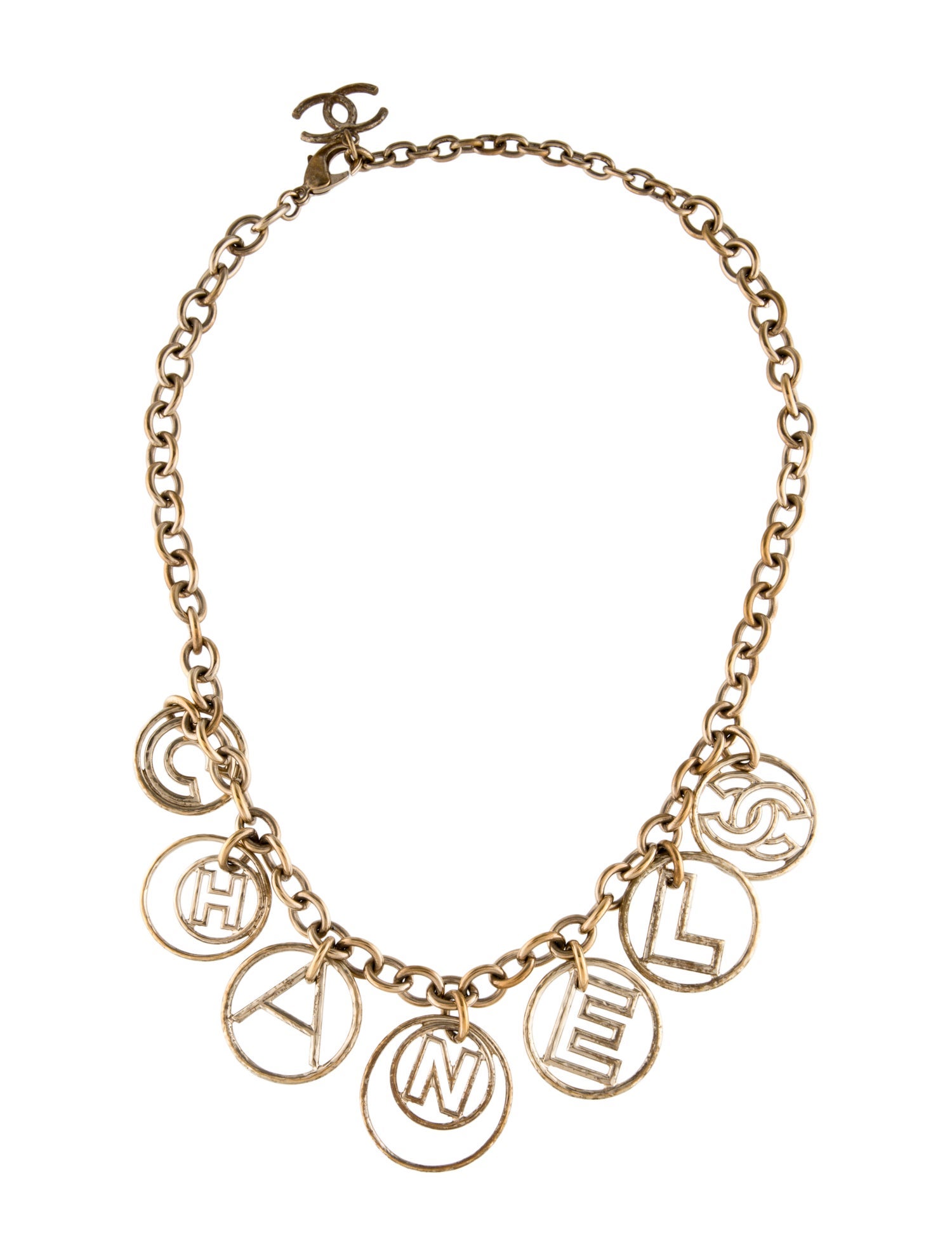Chanel 'CHANEL' Logo Collar Necklace